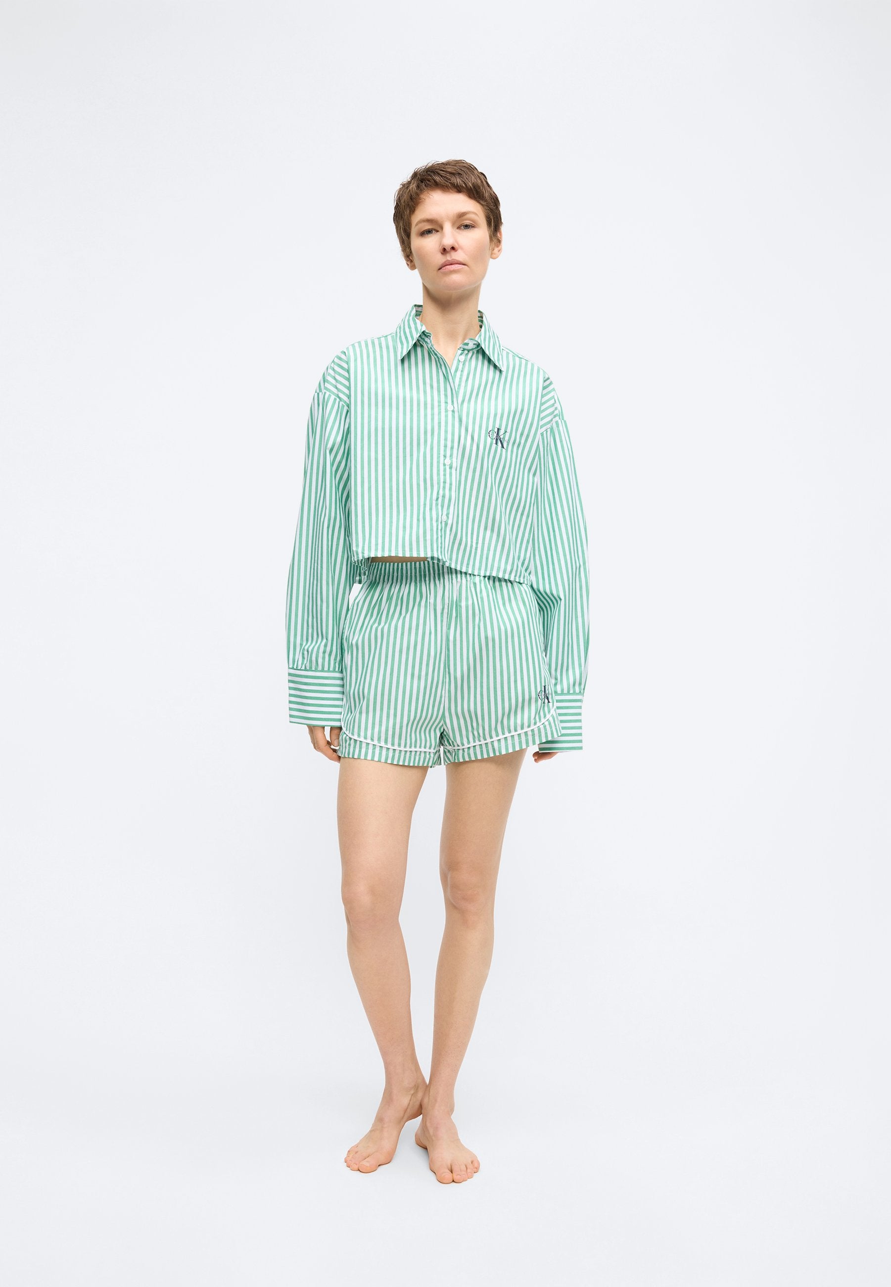 CROPPED SHIRT - Pyjama top - mardi gras green