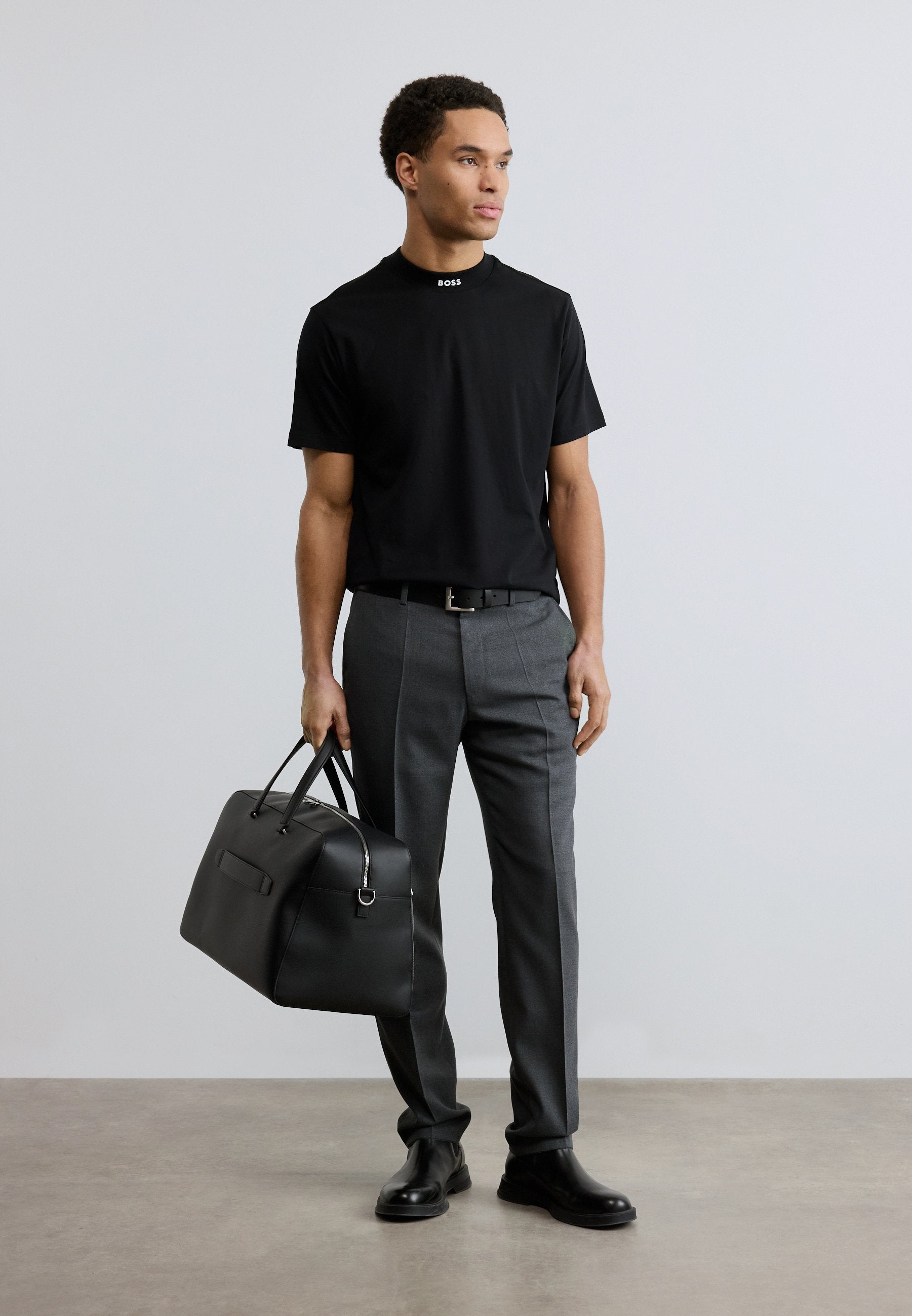 TEE COLLAR - Basic T-shirt - black