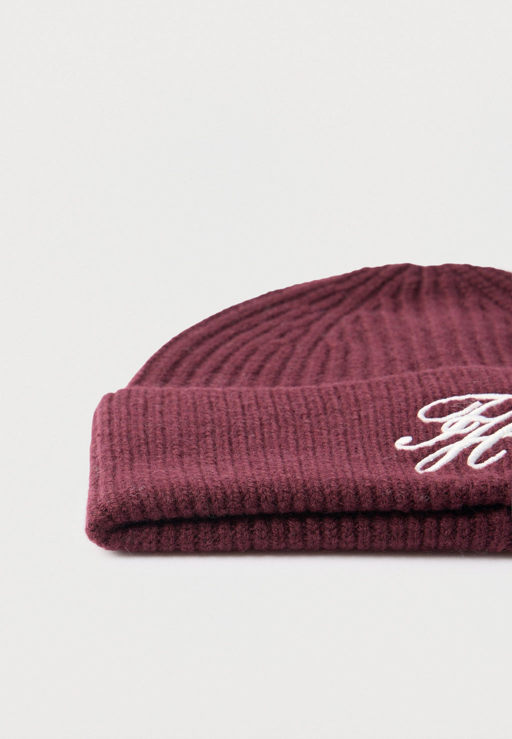 CASHMERE BLEND LOGO EMBROIDERY BEANIE - Beanie - marzemino