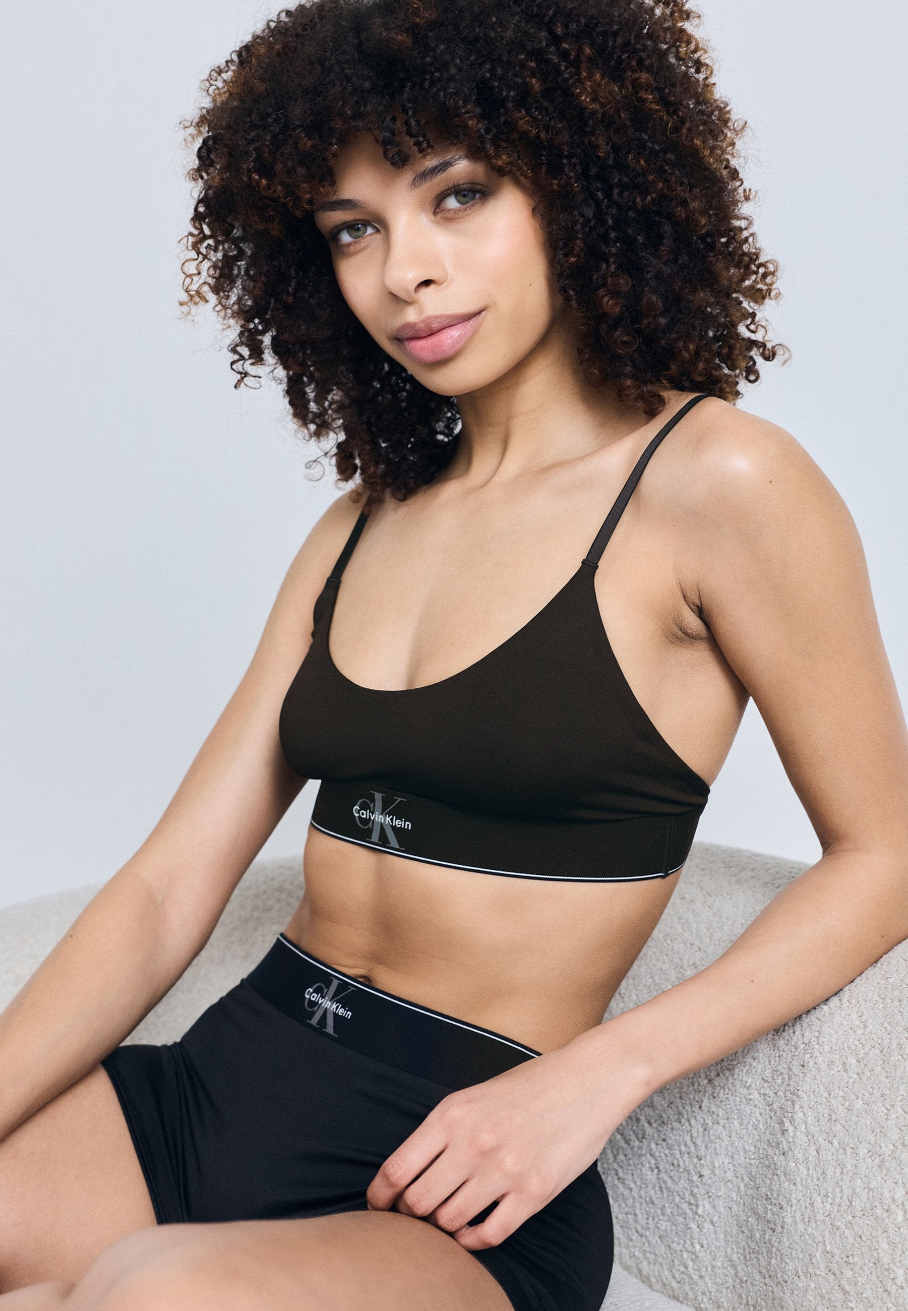 BRALETTE SANS DOUBLURE À MOTIF GRAPHIQUE - Bustier - noir
