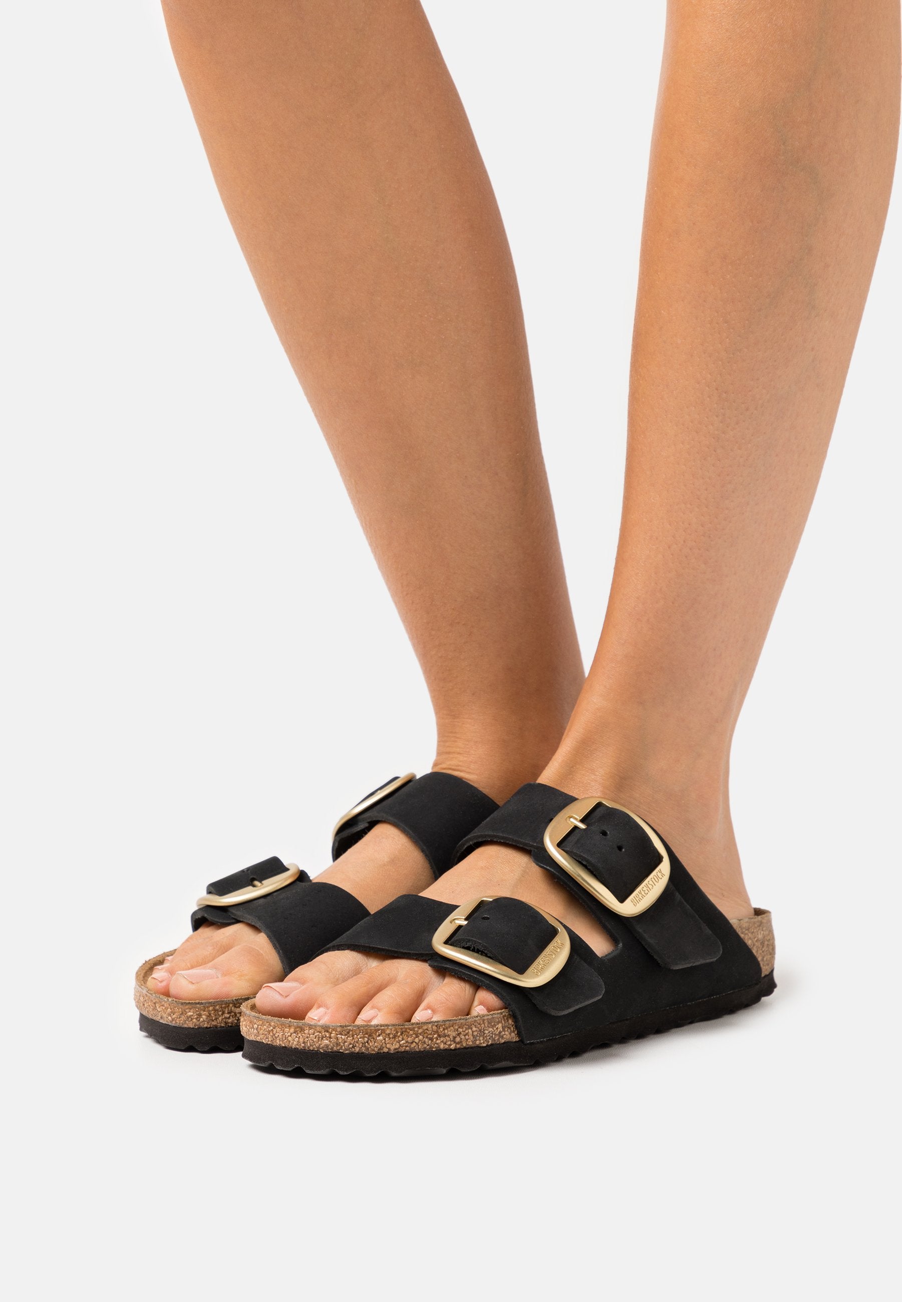 ARIZONA BIG BUCKLE LENB BLACK (GOLD) NARROW - Sandals - black