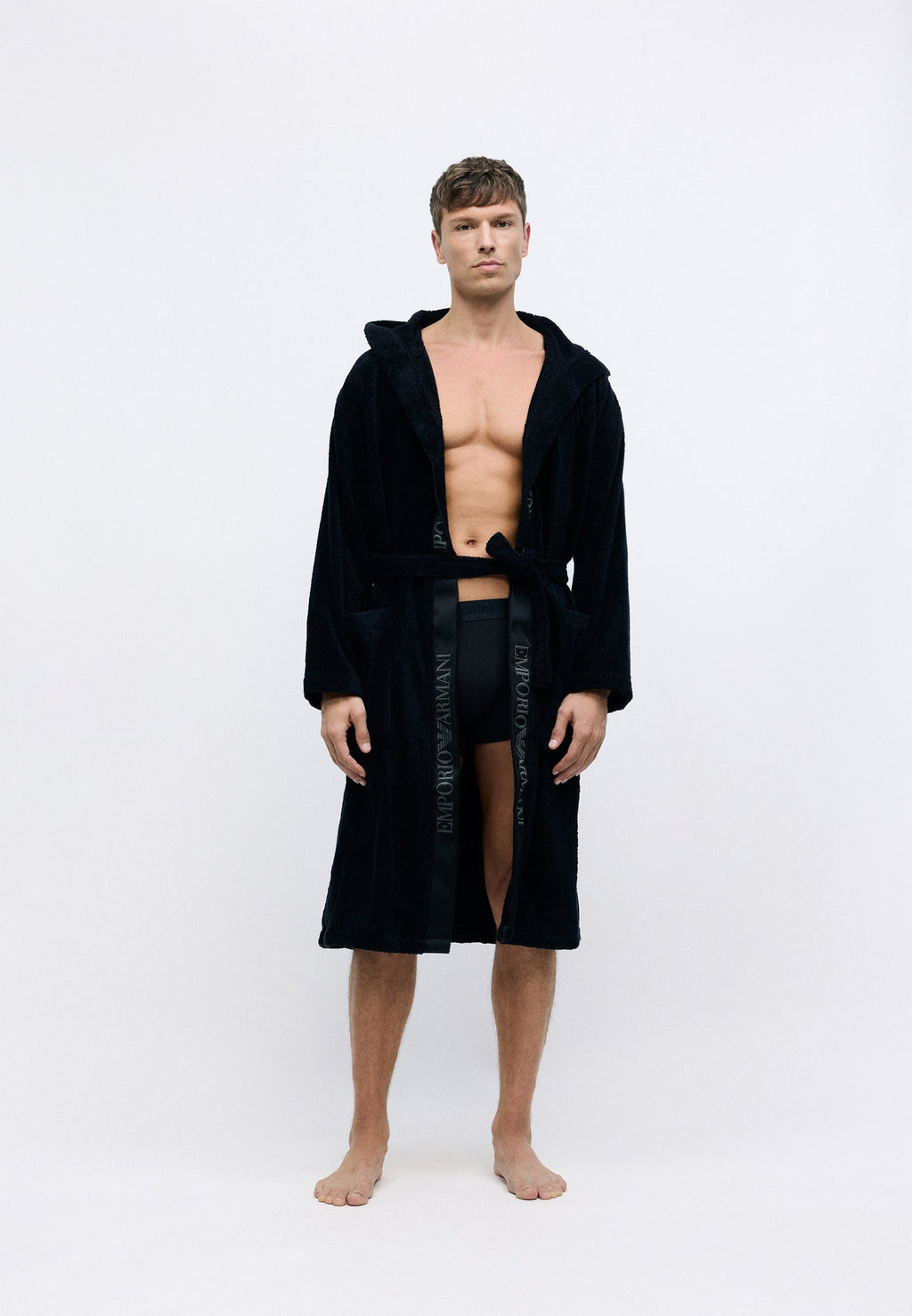 SPONGE BATHROBE - Dressing gown - black