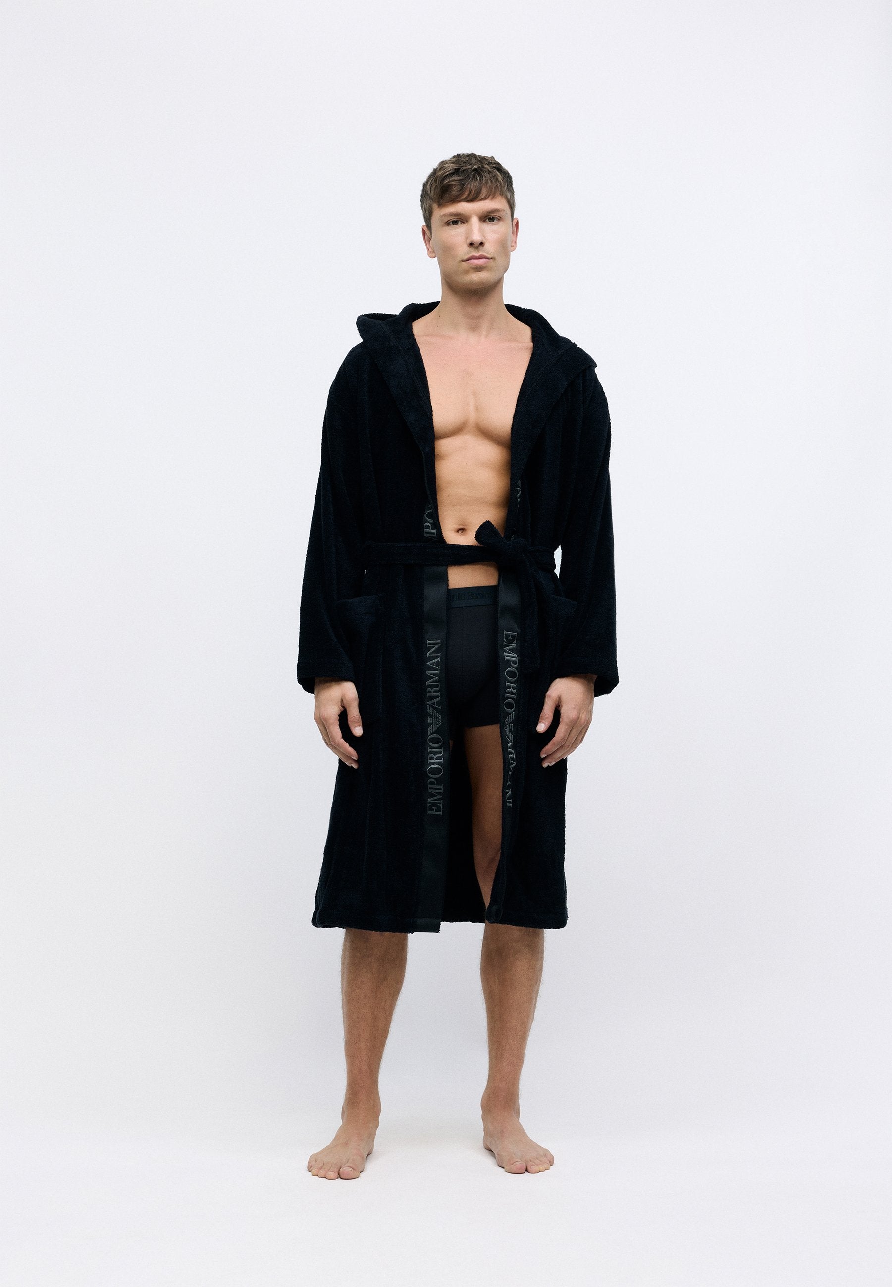 SPONGE BATHROBE - Dressing gown - black