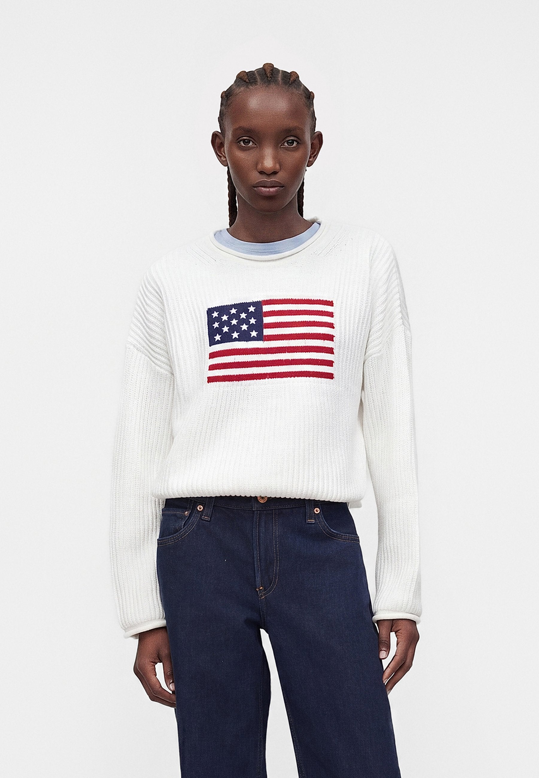 AMERICANA GRAPHIC CREW - Süveter - yeni ekru