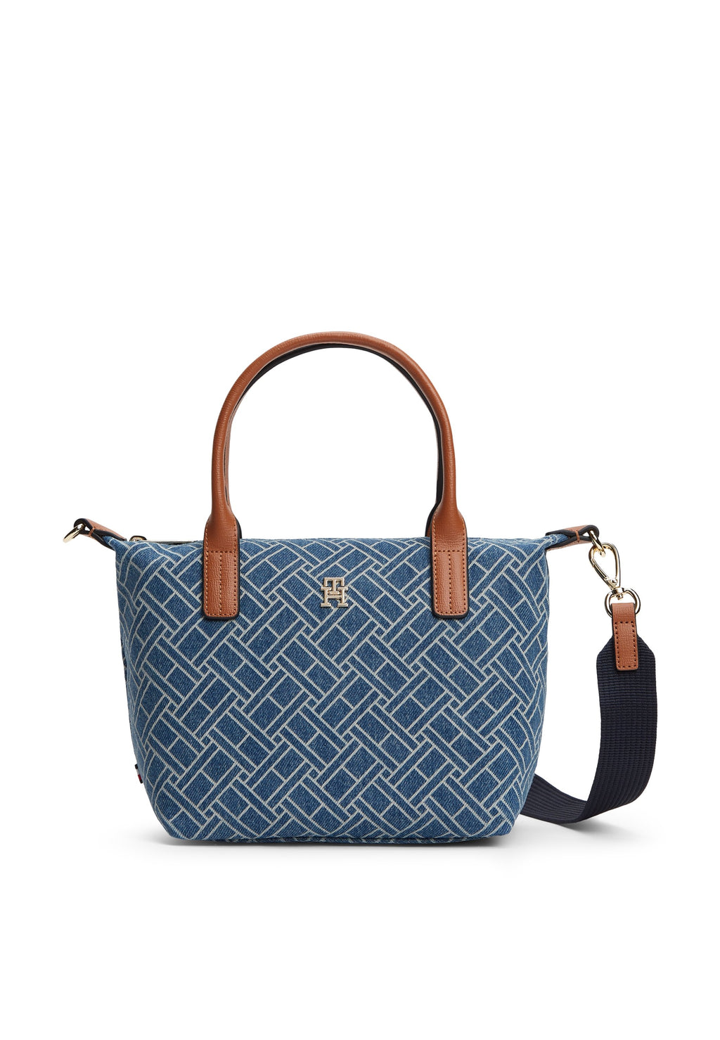 FLAG DENIM CROSSBODY TOTE BAG - Handbag - blue