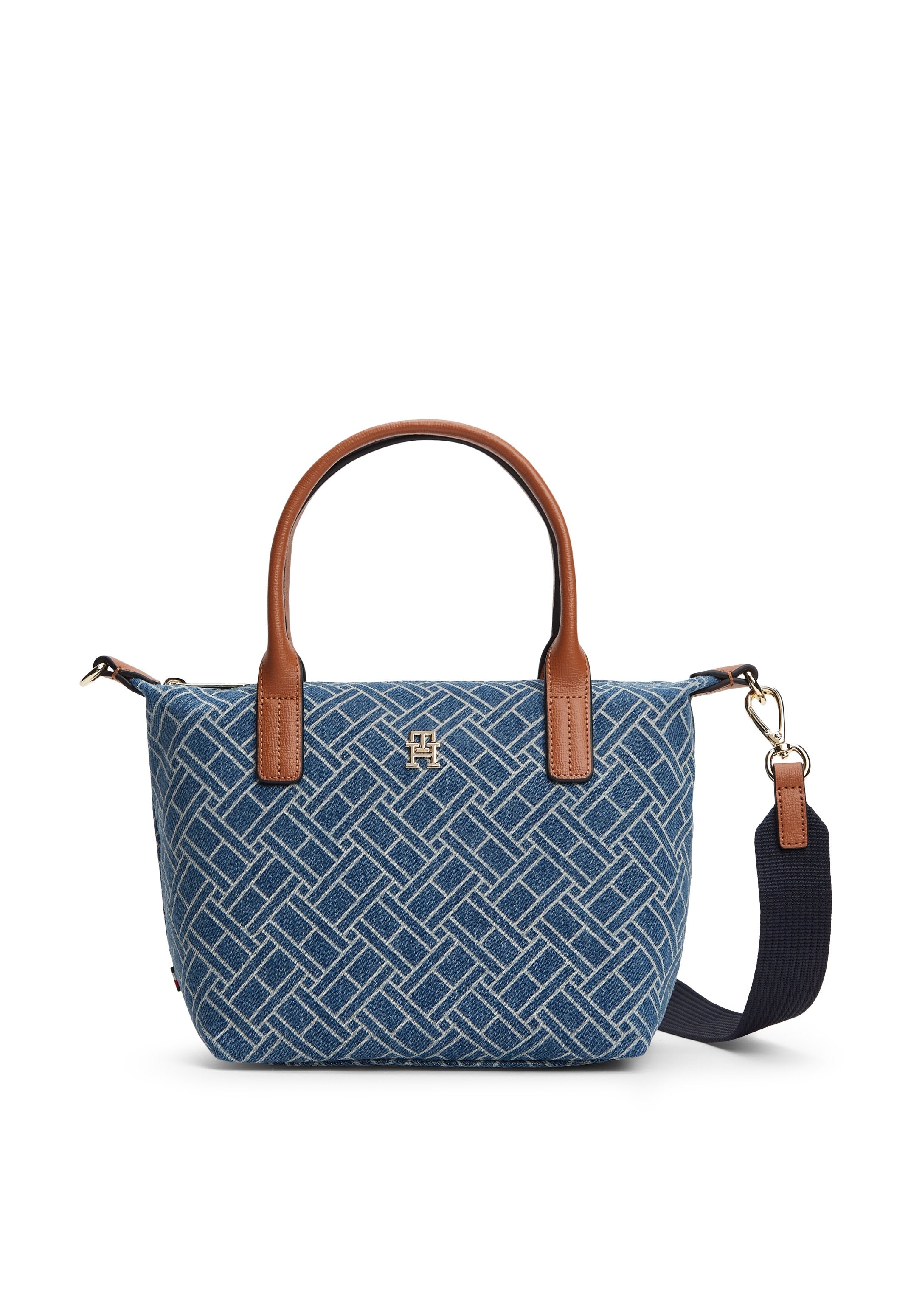 FLAG DENIM CROSSBODY TOTE BAG - Handbag - blue