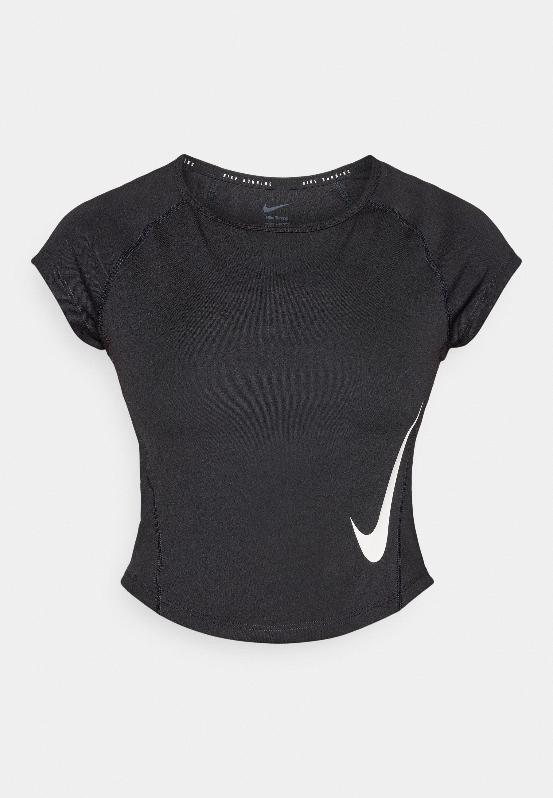 TEMPO RUN - Sports T-shirt - black/white/reflective silver-coloured