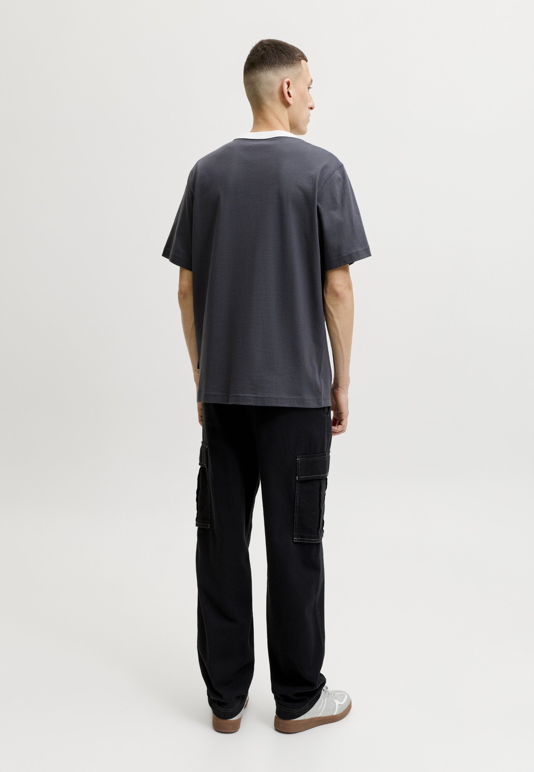 JCOBREEZE RINGER TEE CREW NECK - Print T-shirt - asphalt