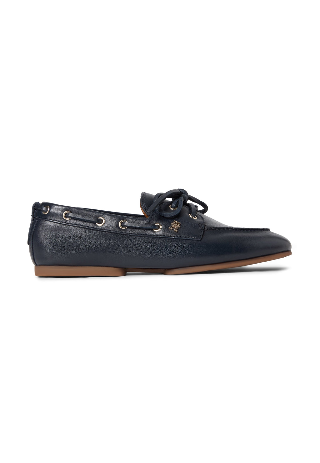 LEATHER TH MONOGRAM BOAT SHOES - Boat shoes - space blue