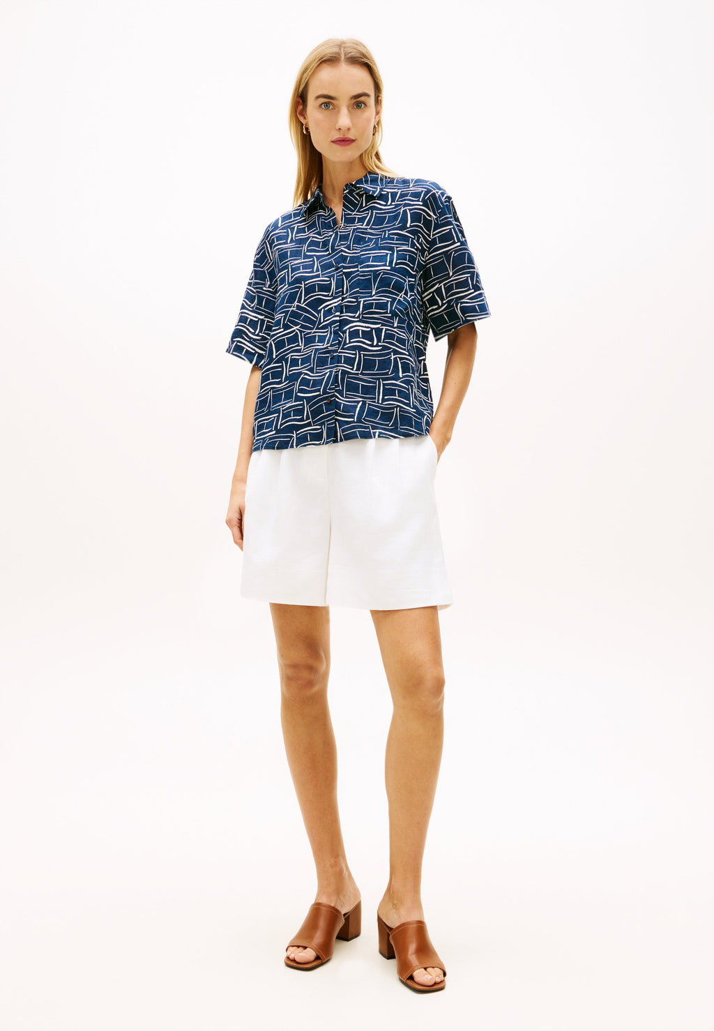 Button-down blouse - dark night navy