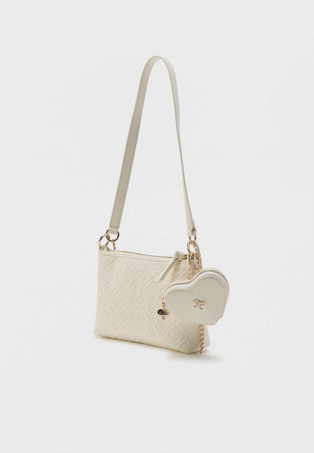 DEBOSSED MINI CROSSBODY UNISEX - Handbag - cream white