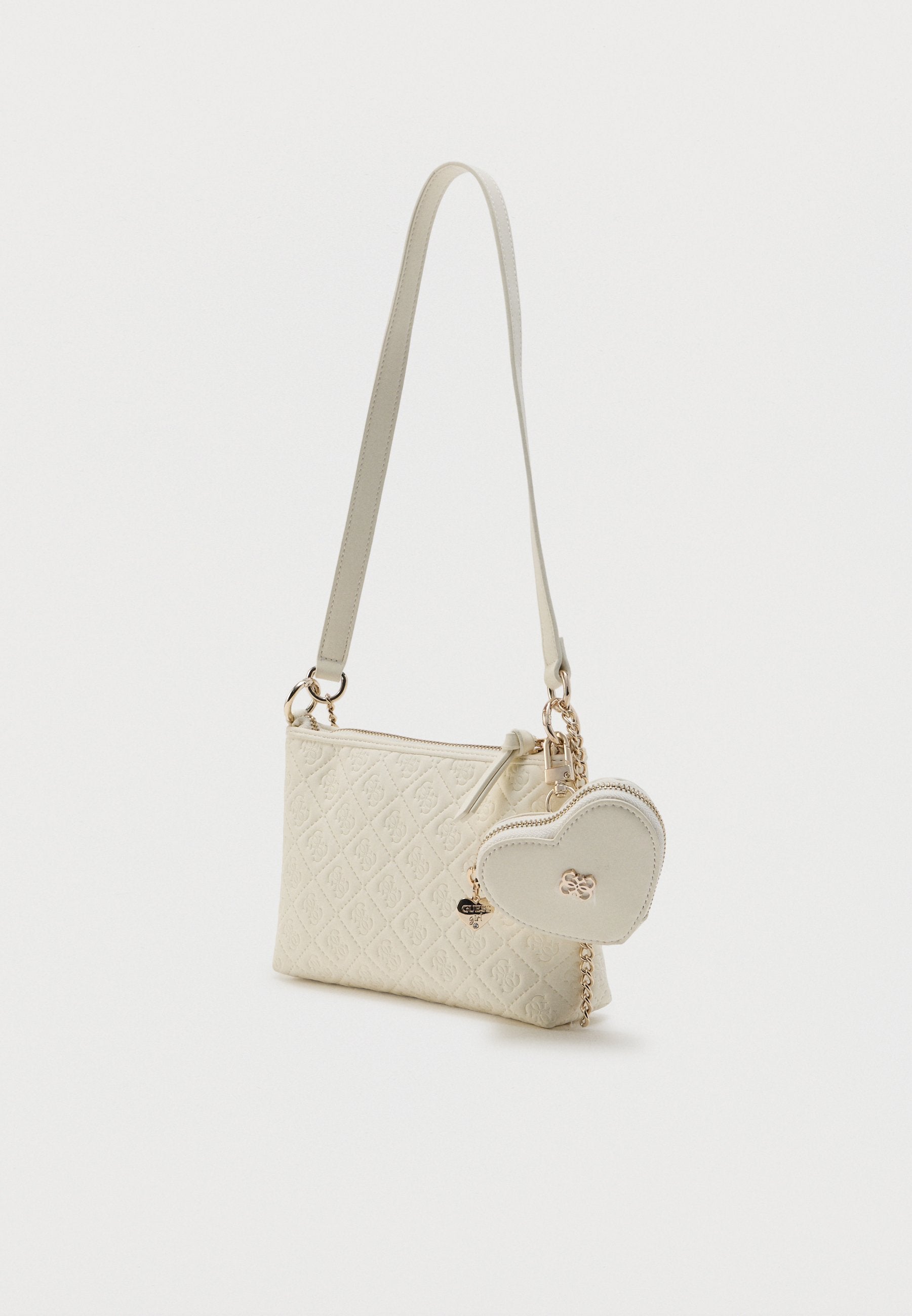 DEBOSSED MINI CROSSBODY UNISEX - Handbag - cream white