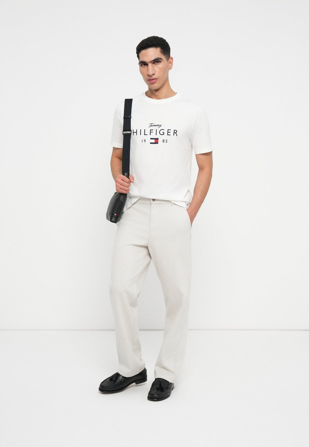 LOGO GRAPHIC JERSEY CREW NECK T-SHIRT - Print T-shirt - white