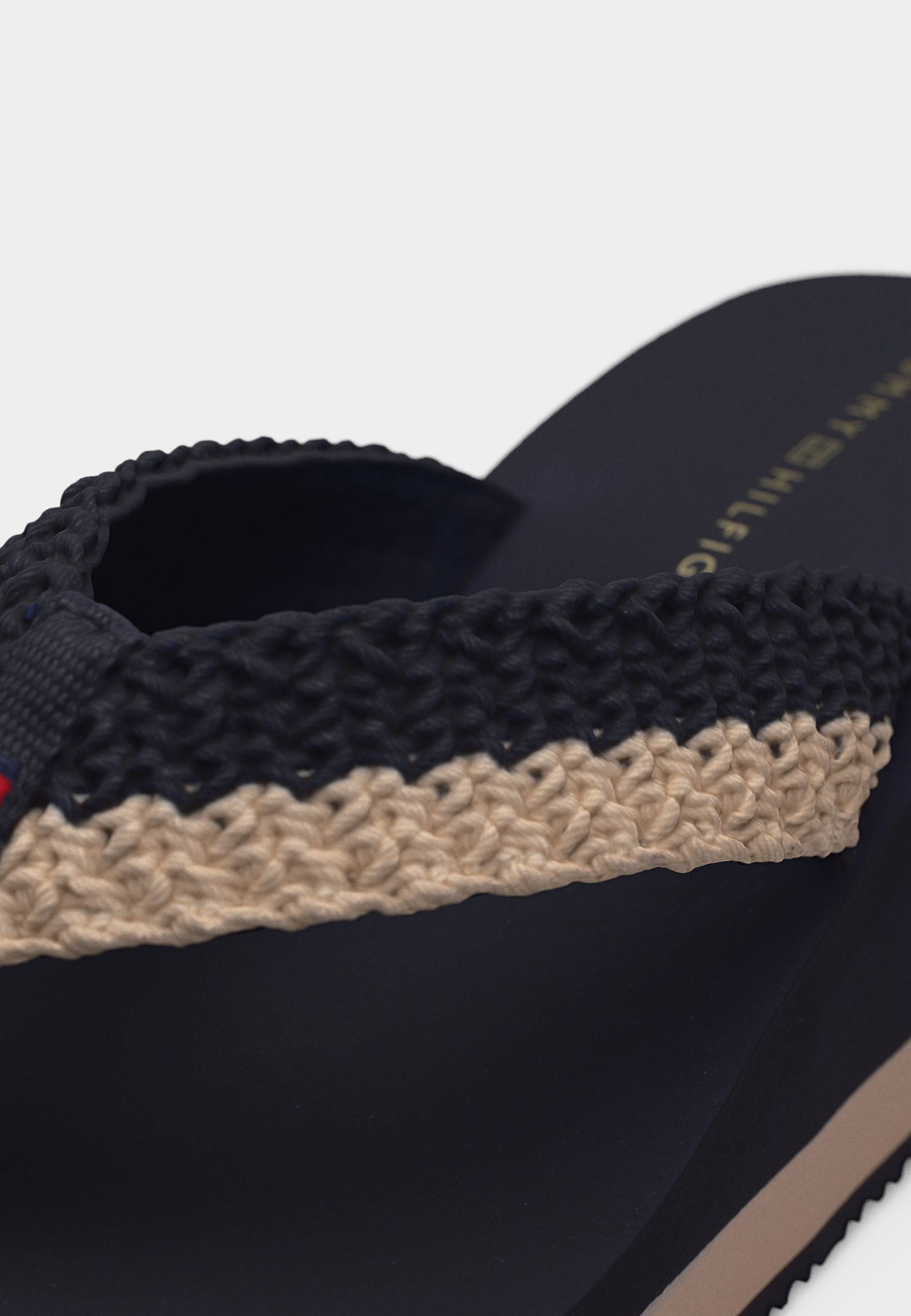 TH WEDGE CROCHET SUMMER SANDAL - T-bar sandals - space blue