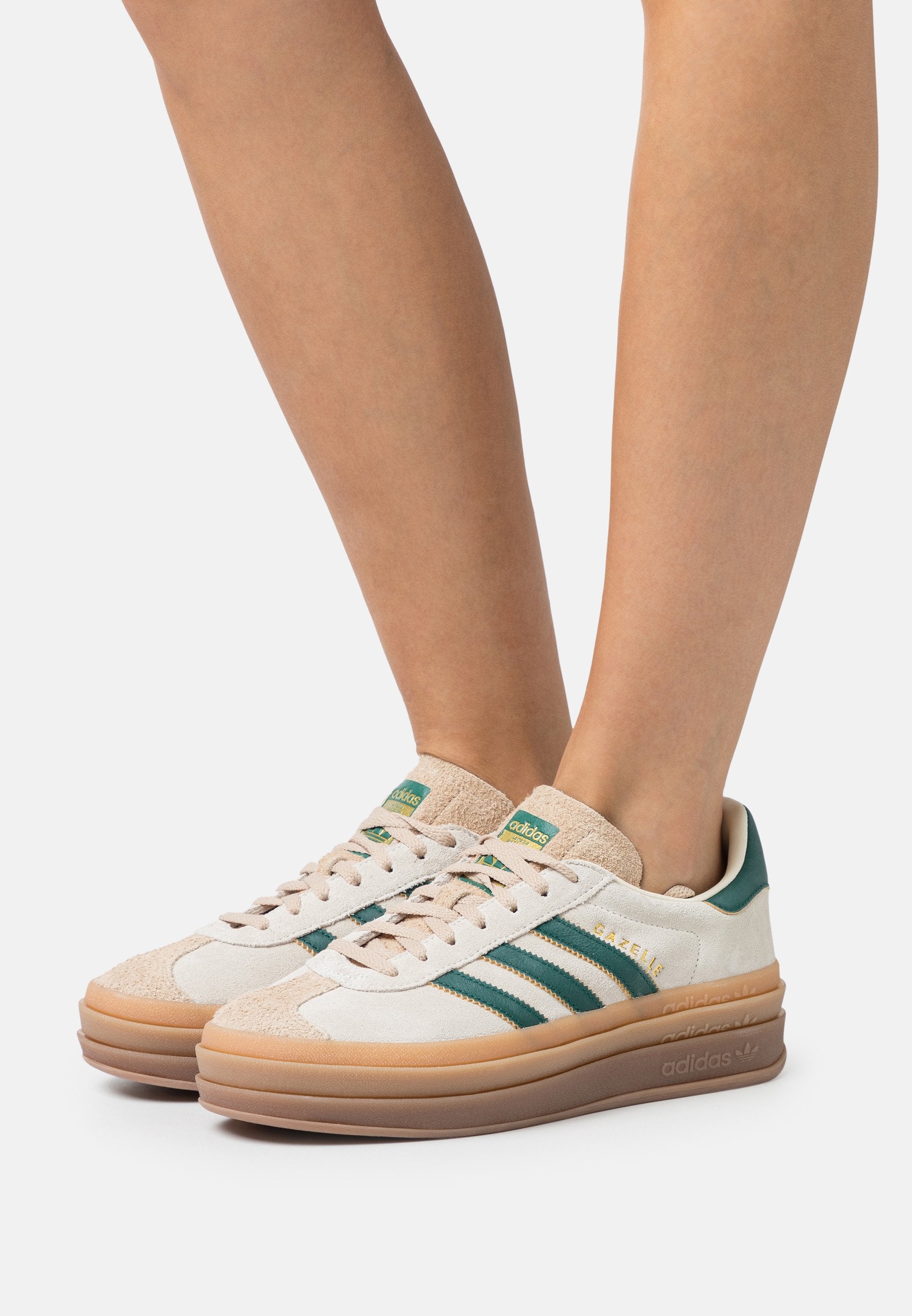 GAZELLE BOLD W - Spor Ayakkabı - krem beyaz/kolej yeşili/sihirli bej