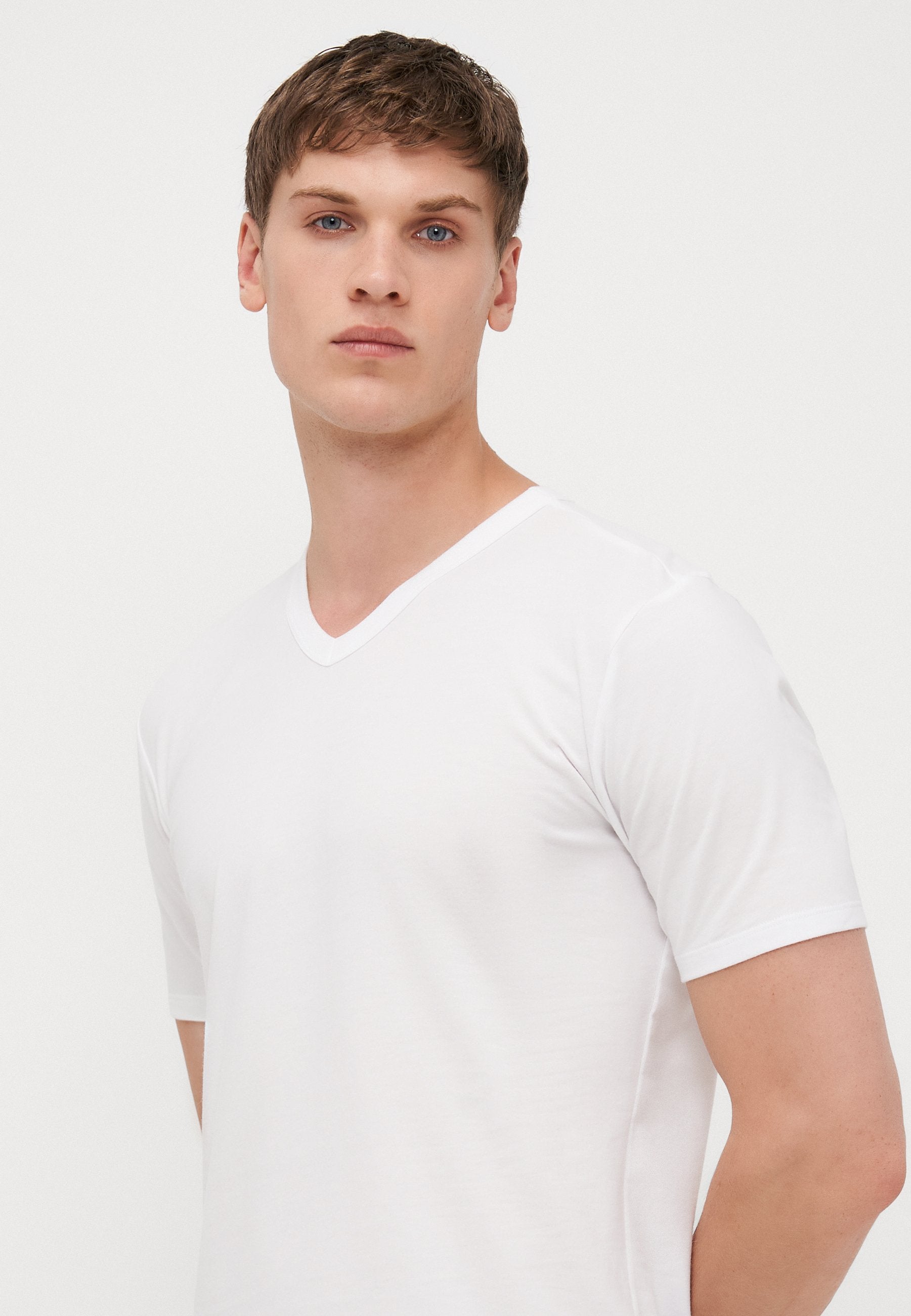 3 PACK V-NECK T-SHIRT COTTON MICROFIBER STRETCH - Undershirt - white