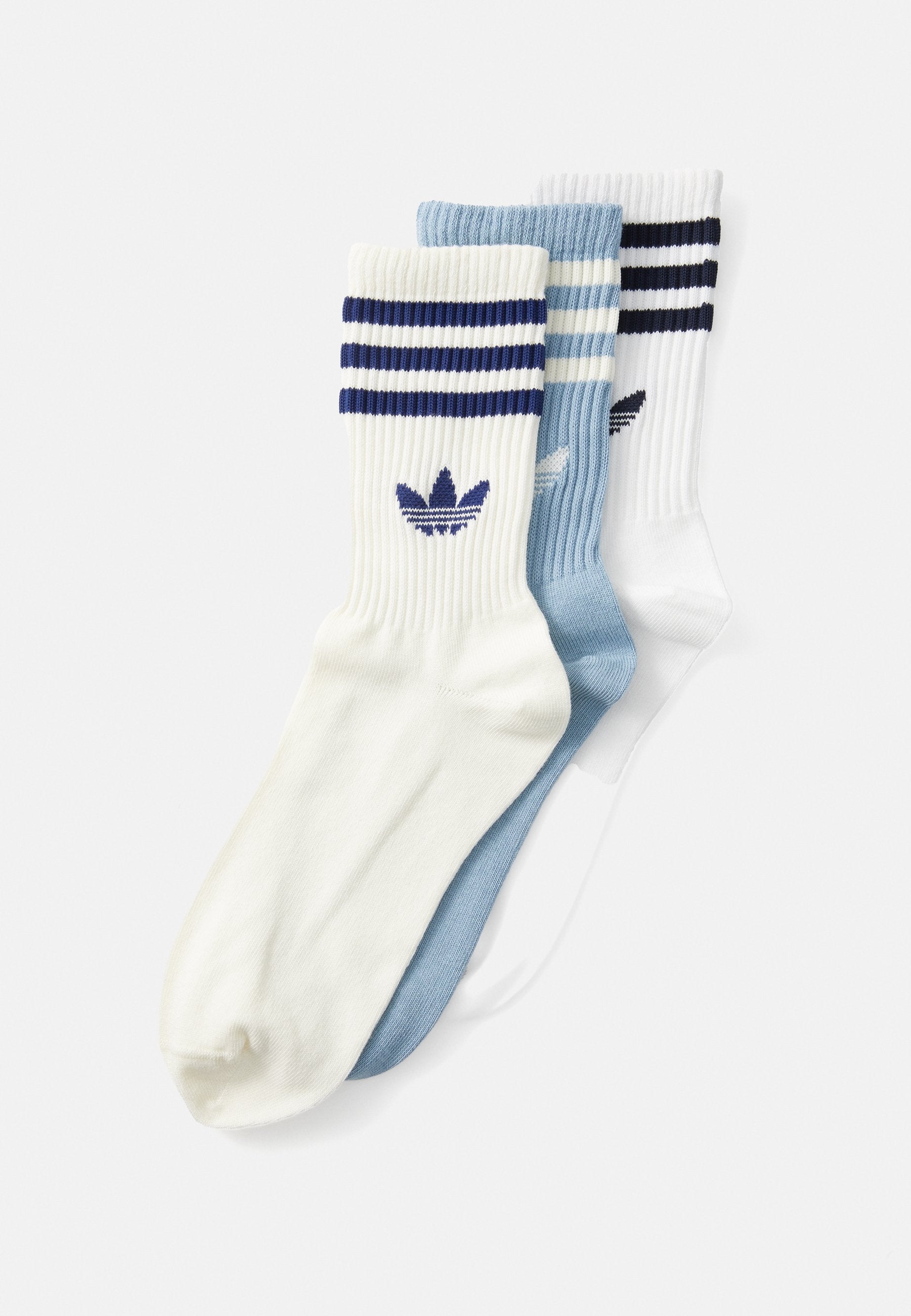 STRIPES CREW UNISEX 3 PACK - Socks - white tactile/blue/cream white
