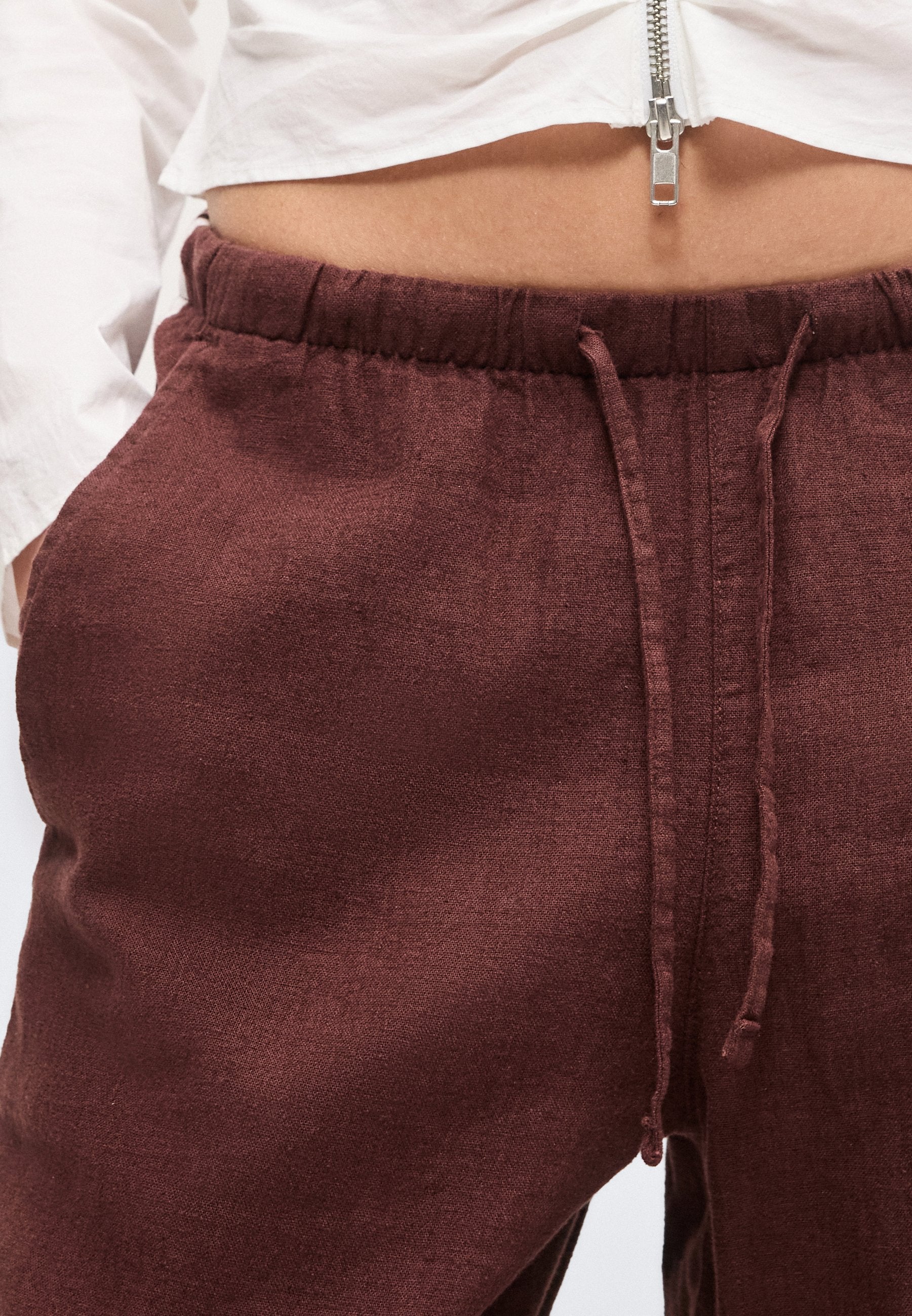 PANTALON LARGE RAYURE LATÉRALE - Pantalon - chocolate bar