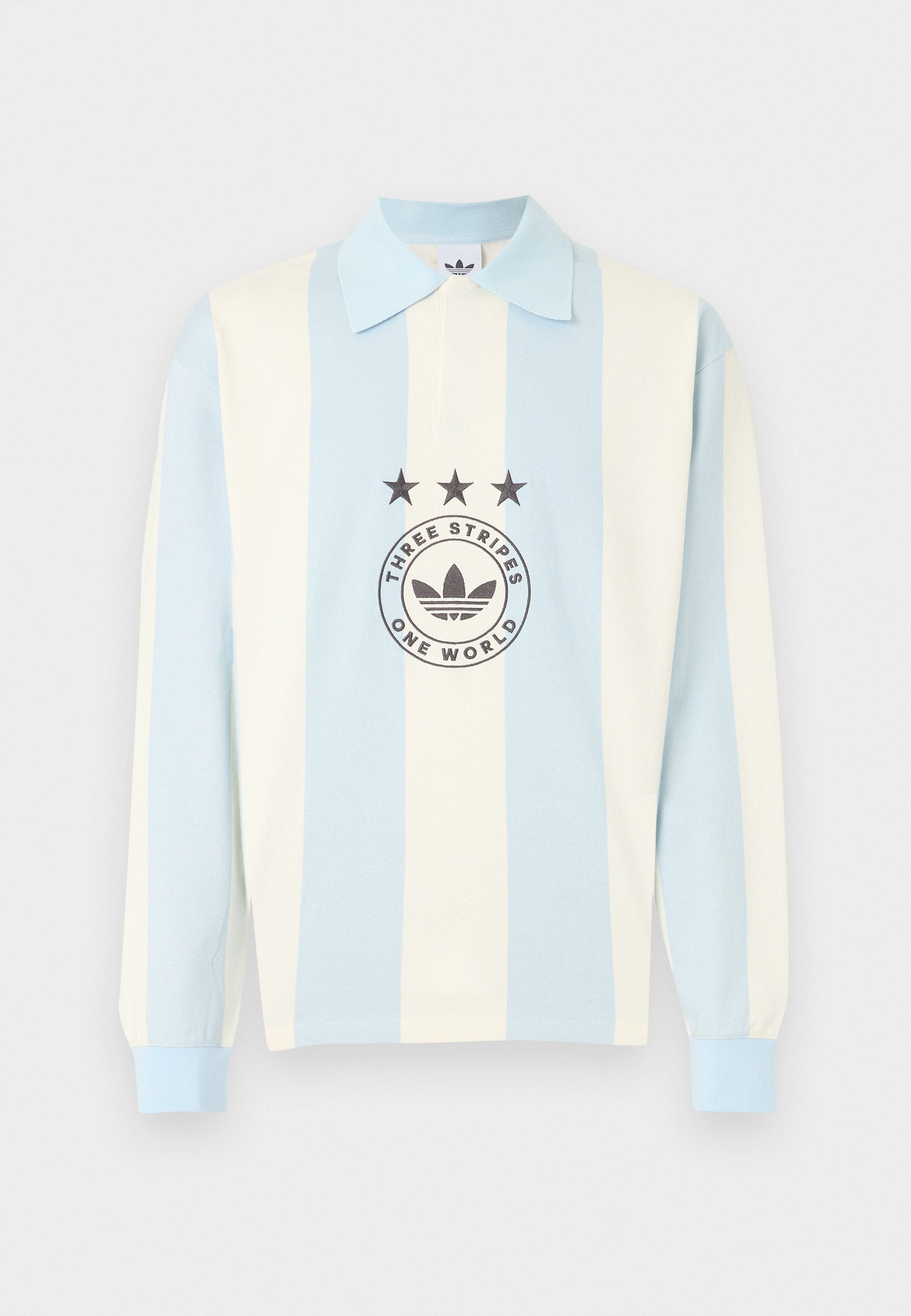 STRIPED - Long sleeved top - ice blue/cream white