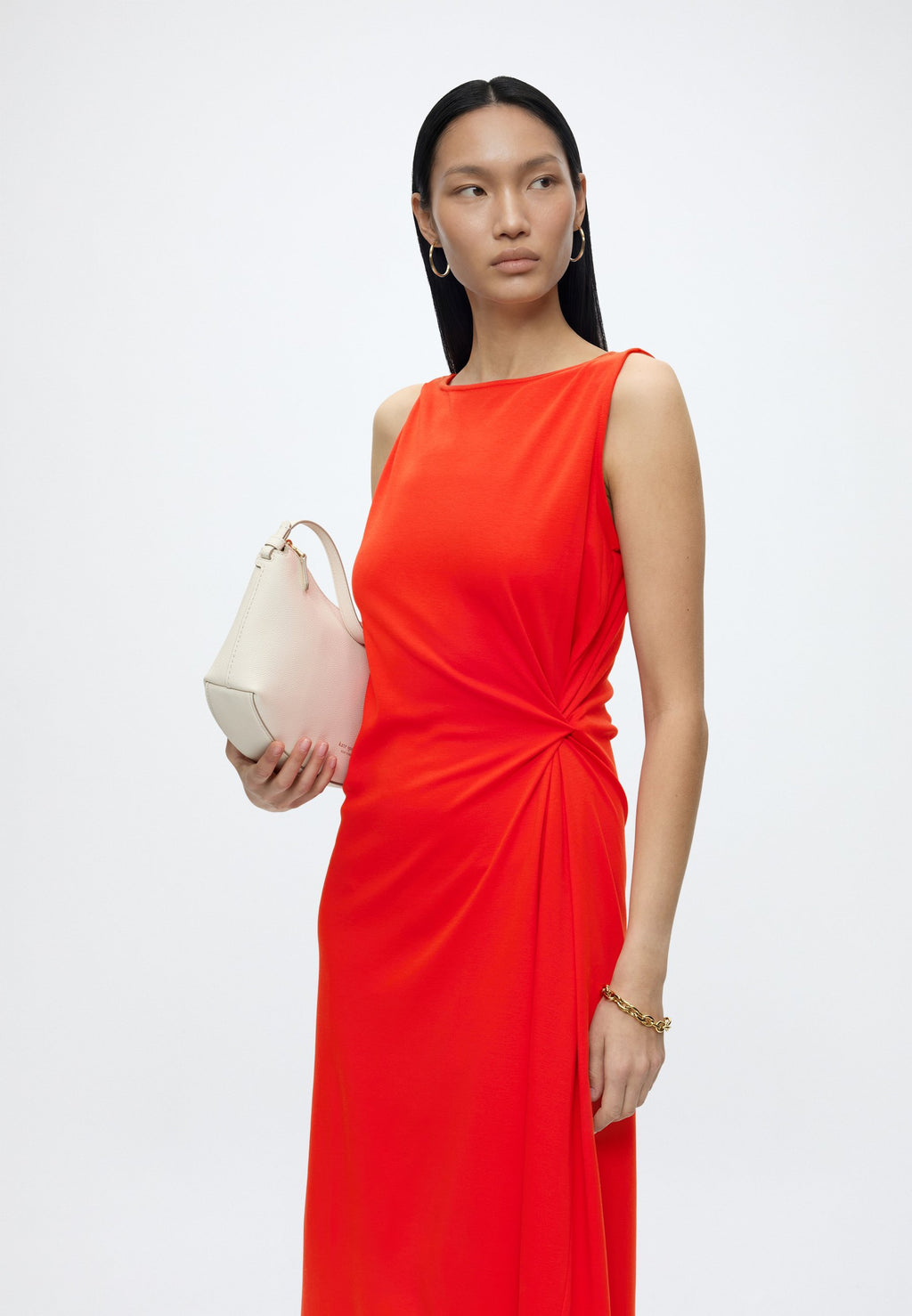 KNOT DETAIL DRESS  - Jersey dress - fire red