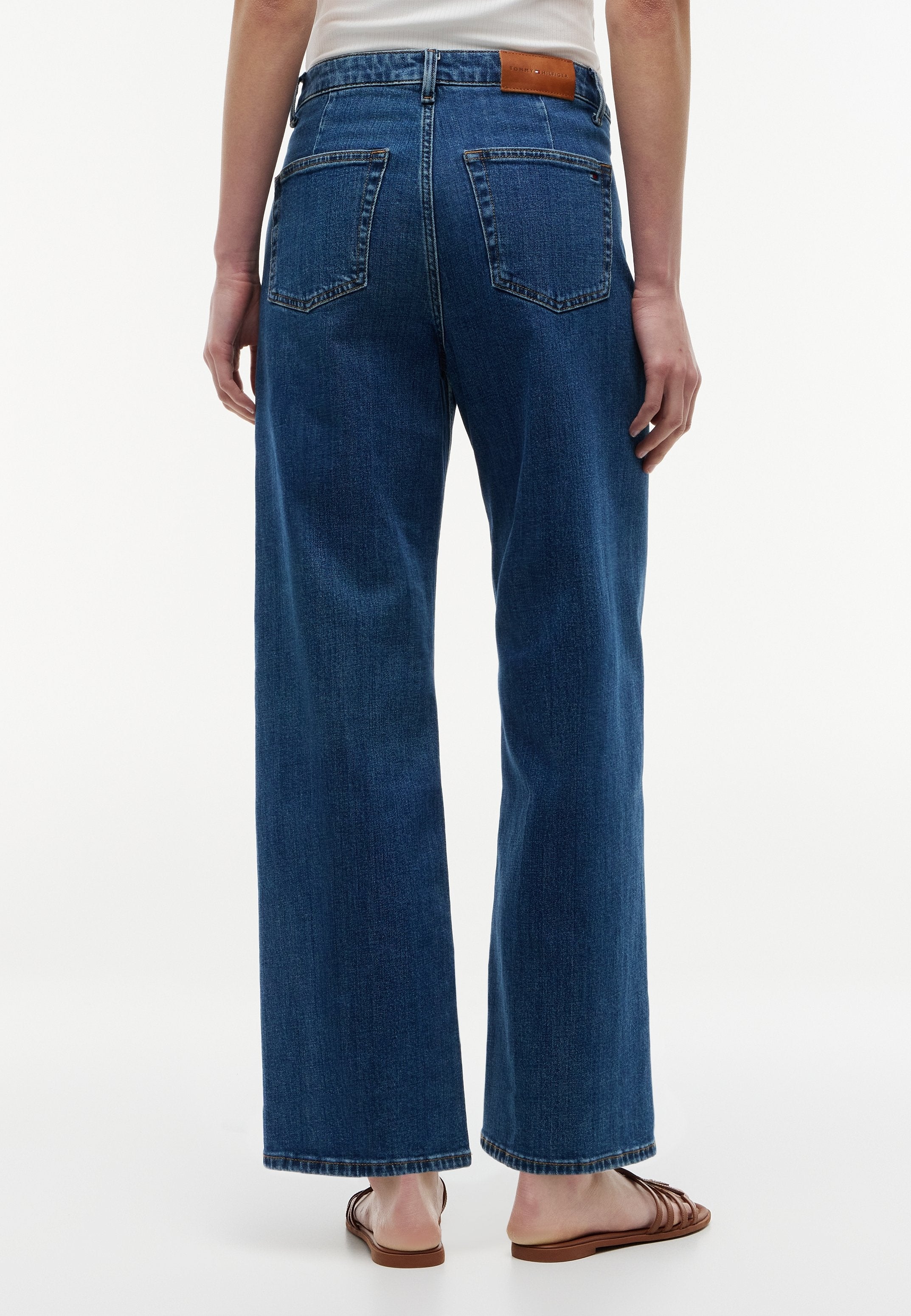 WIDE LEG RIAN HW ANKLE - Wide Leg - blue
