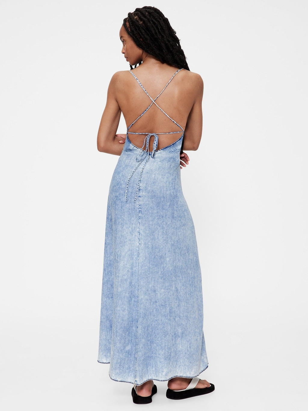 STUDIO LIQUID PERFECT SLIP DRESS - Maxi dress - medium indigo