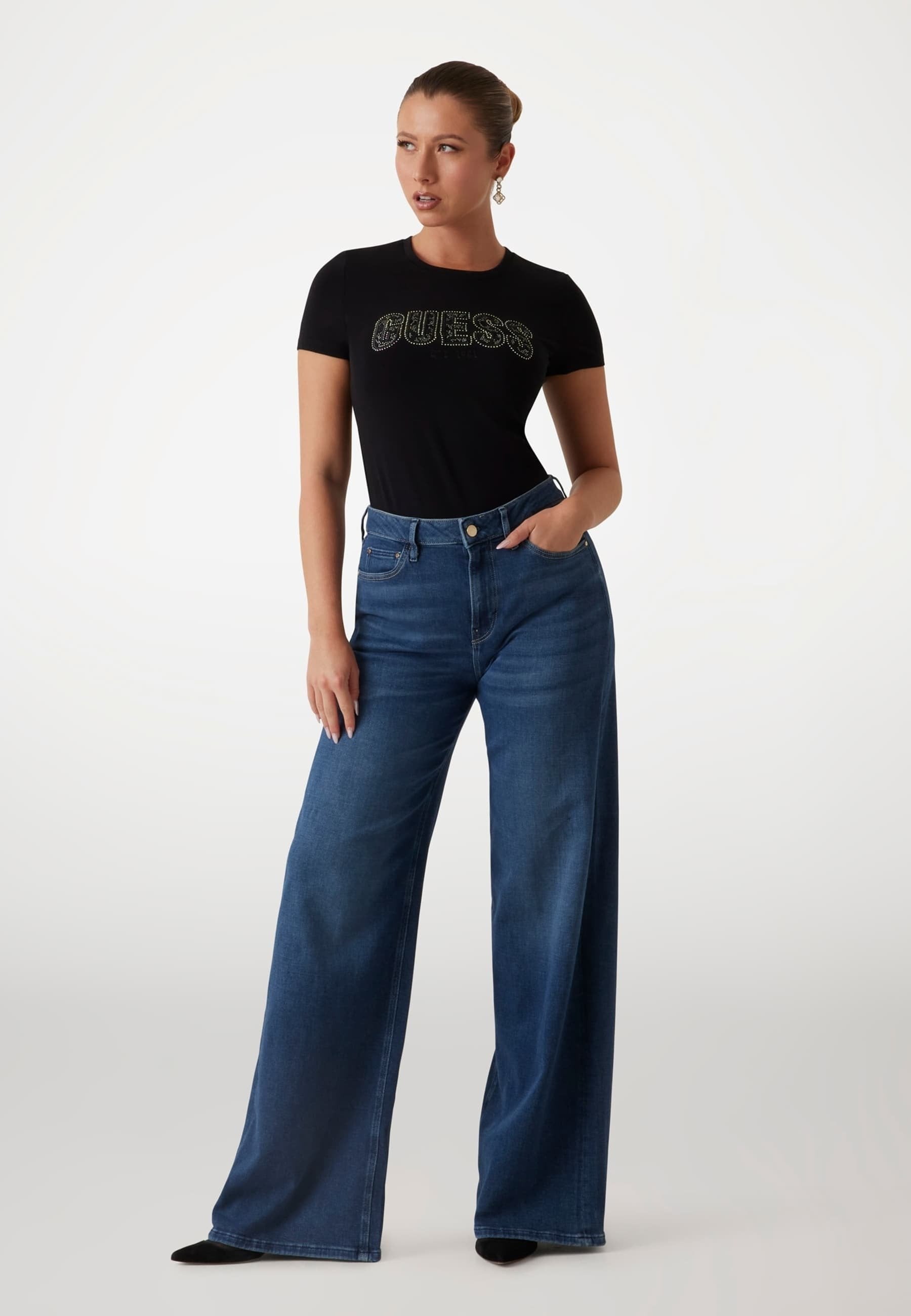LOGO TEE - Print T-shirt - zwart