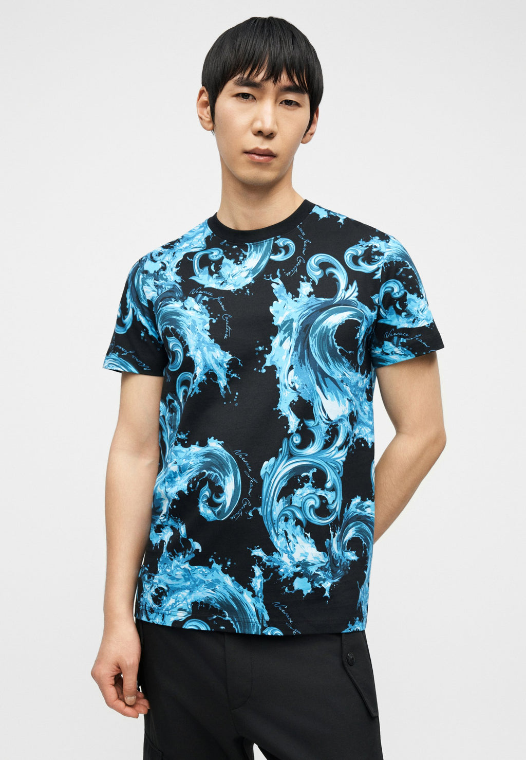PRINT - Print T-shirt - black/sea