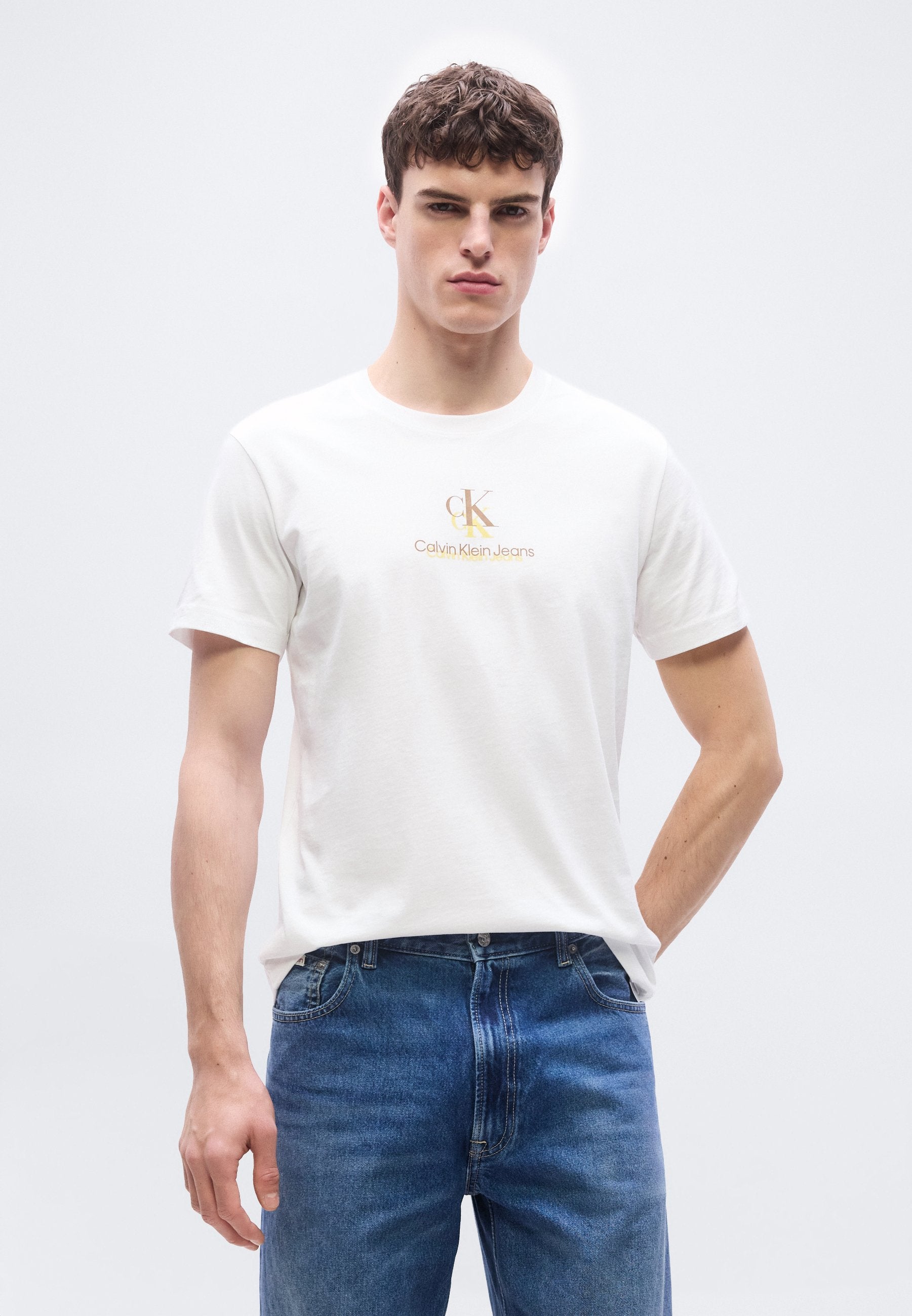 SHADOW LOGO TEE - Print T-shirt - bright white