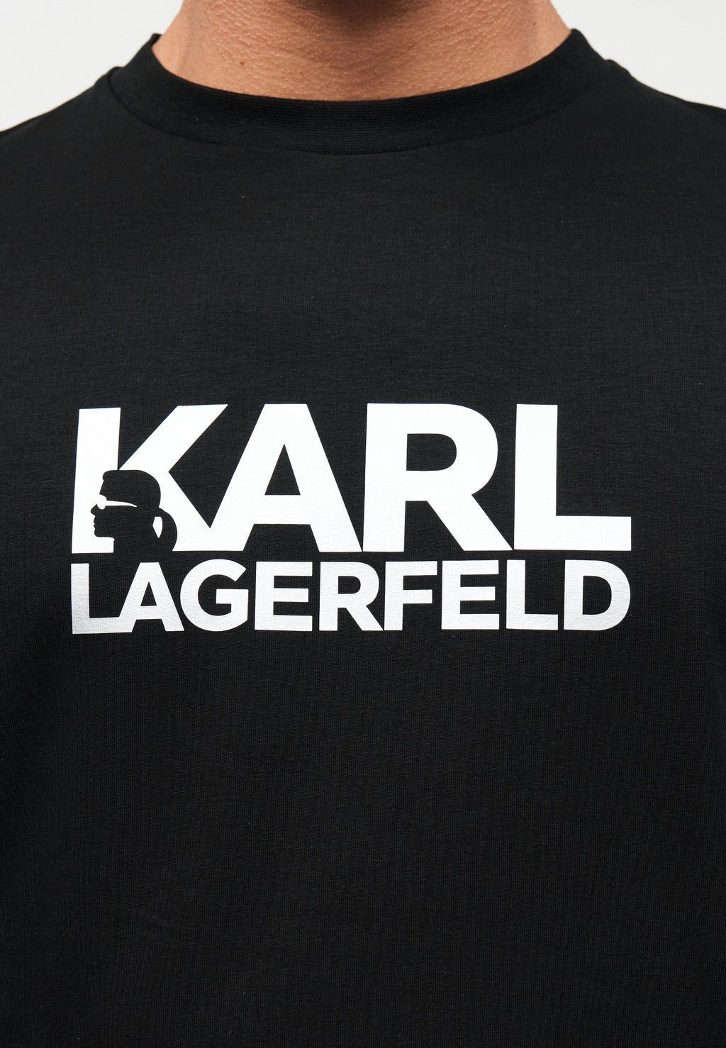 CREW NECK - Print T-shirt - black/silver-coloured