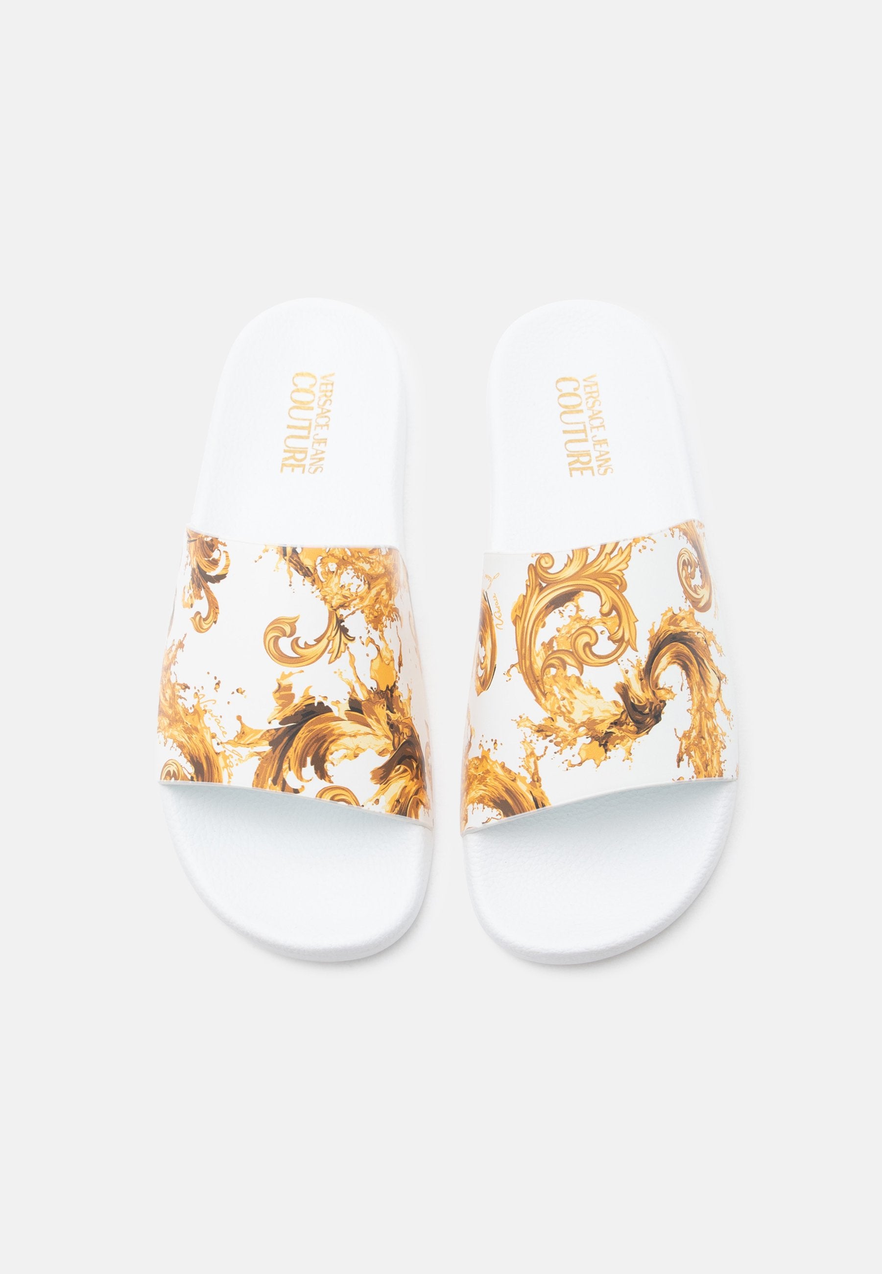 FONDO - Pool slides - white/gold-coloured