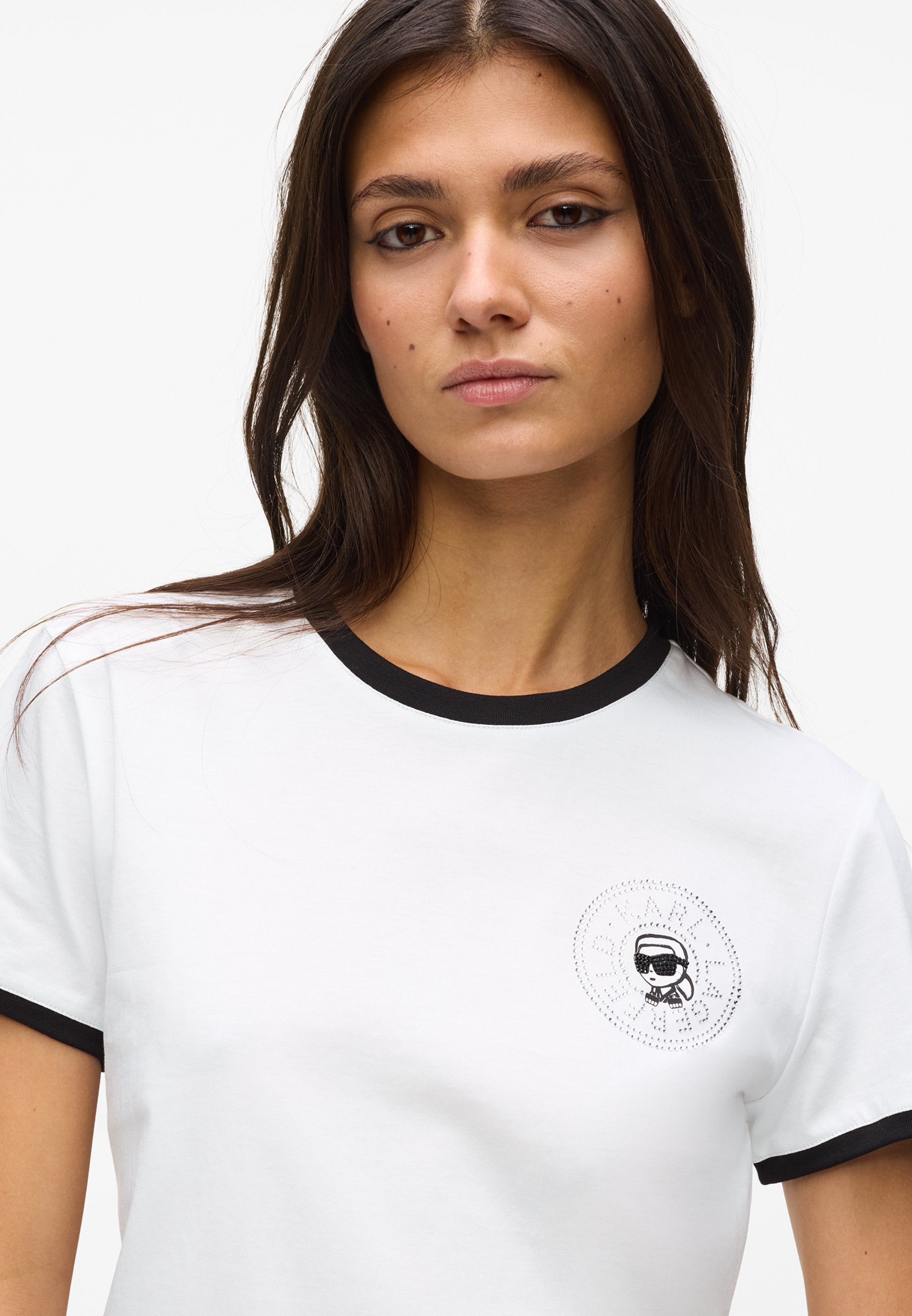 Print T-shirt - white/black