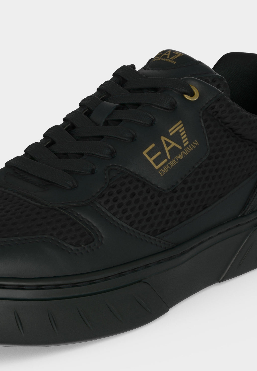 PREMIUM COURT - Baskets - triple noir/couleur or
