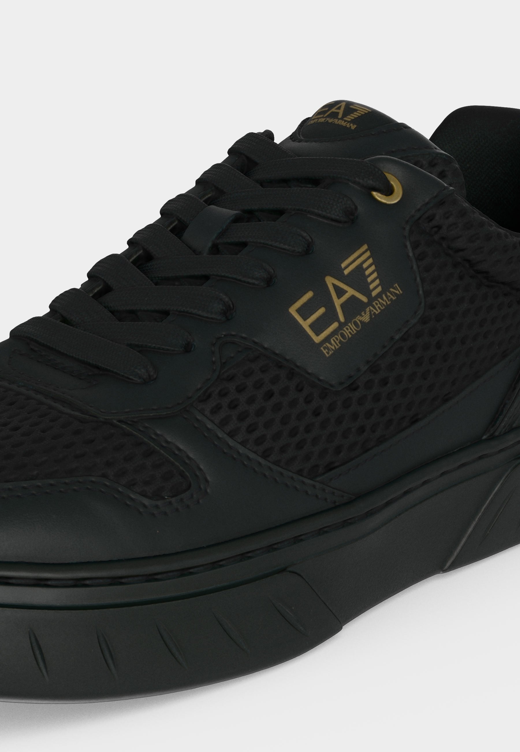 PREMIUM COURT - Baskets - triple noir/couleur or
