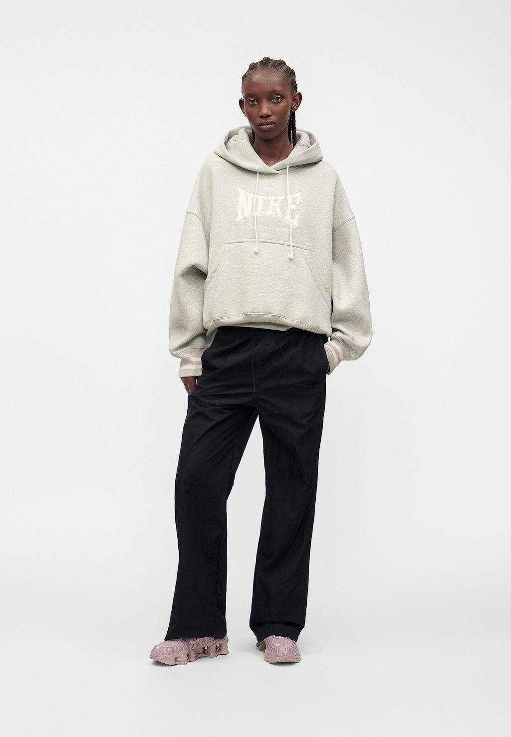 Hoodie - smoke grey/white