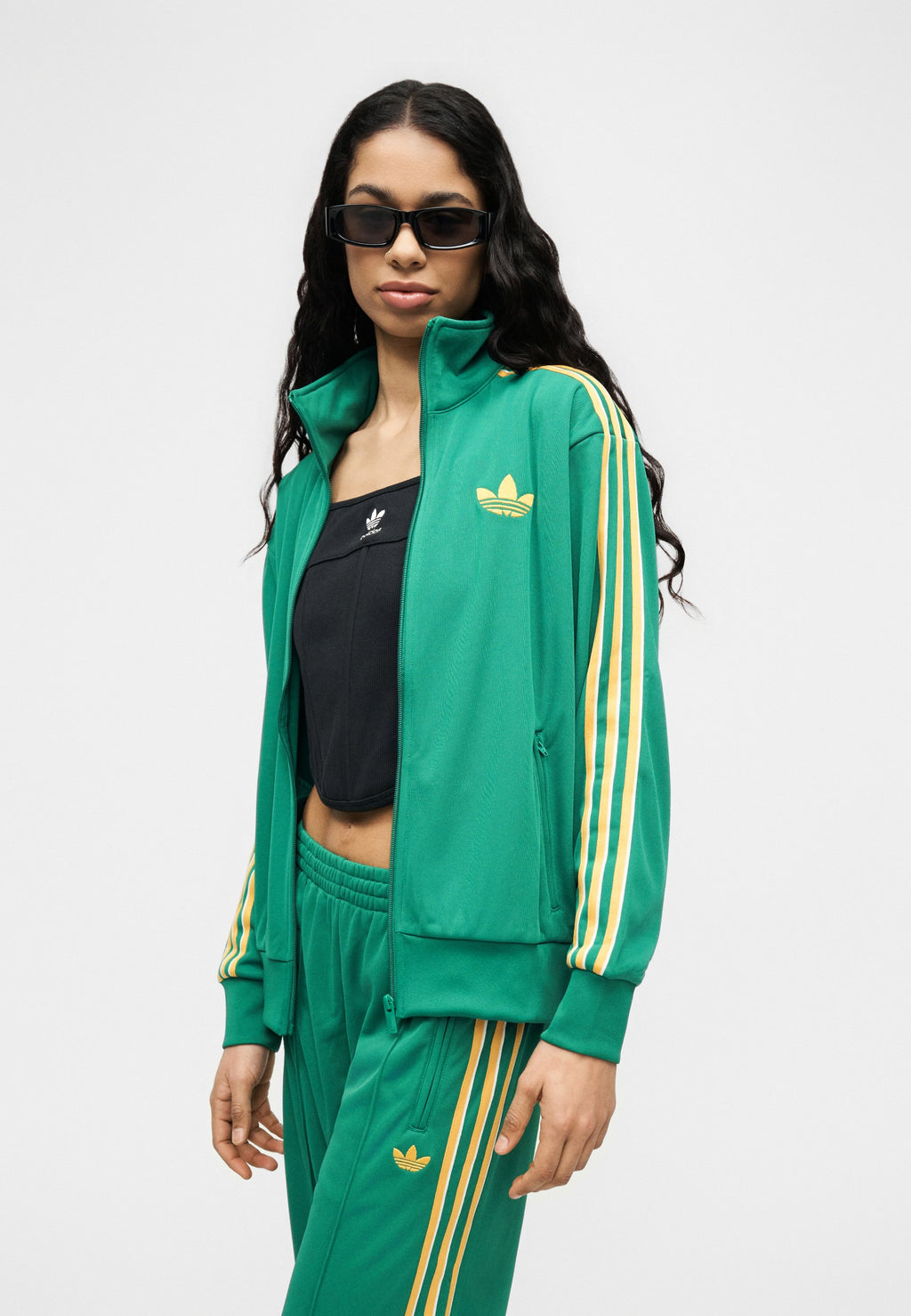 FIREBIRD LOOSE - Tracksuit bottoms - bold green/yellow/off white