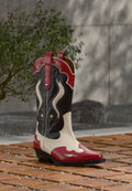 Cowboy/Biker boots - red/white/blue