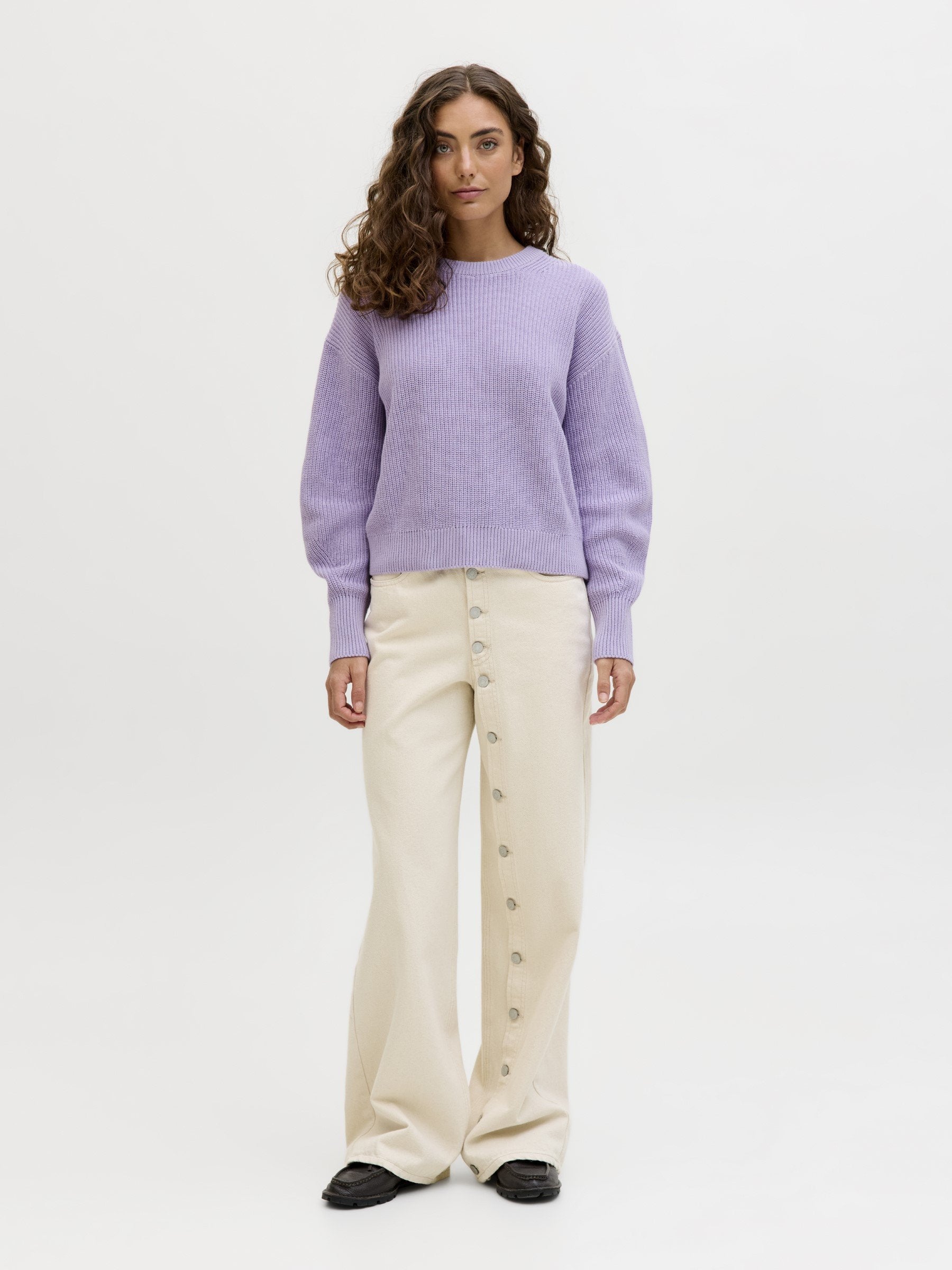 JXMILA TWIST CREW NECK - Süveter - mor gül