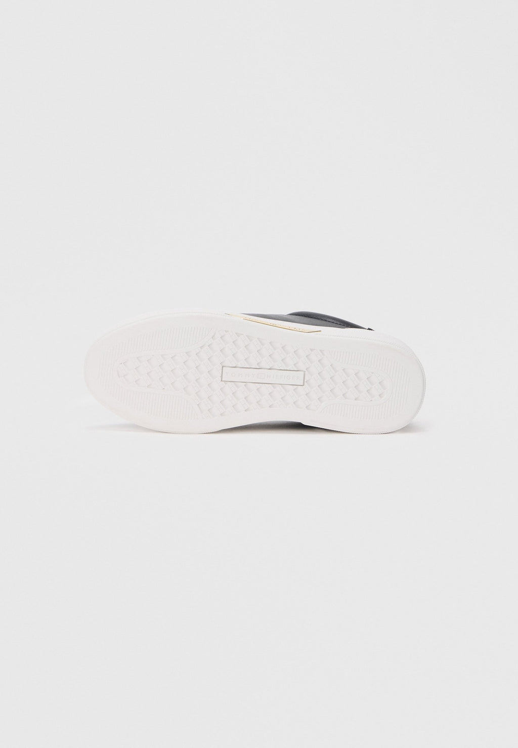 LEATHER LOGO PLAQUE COURT TRAINERS - Trainers - black