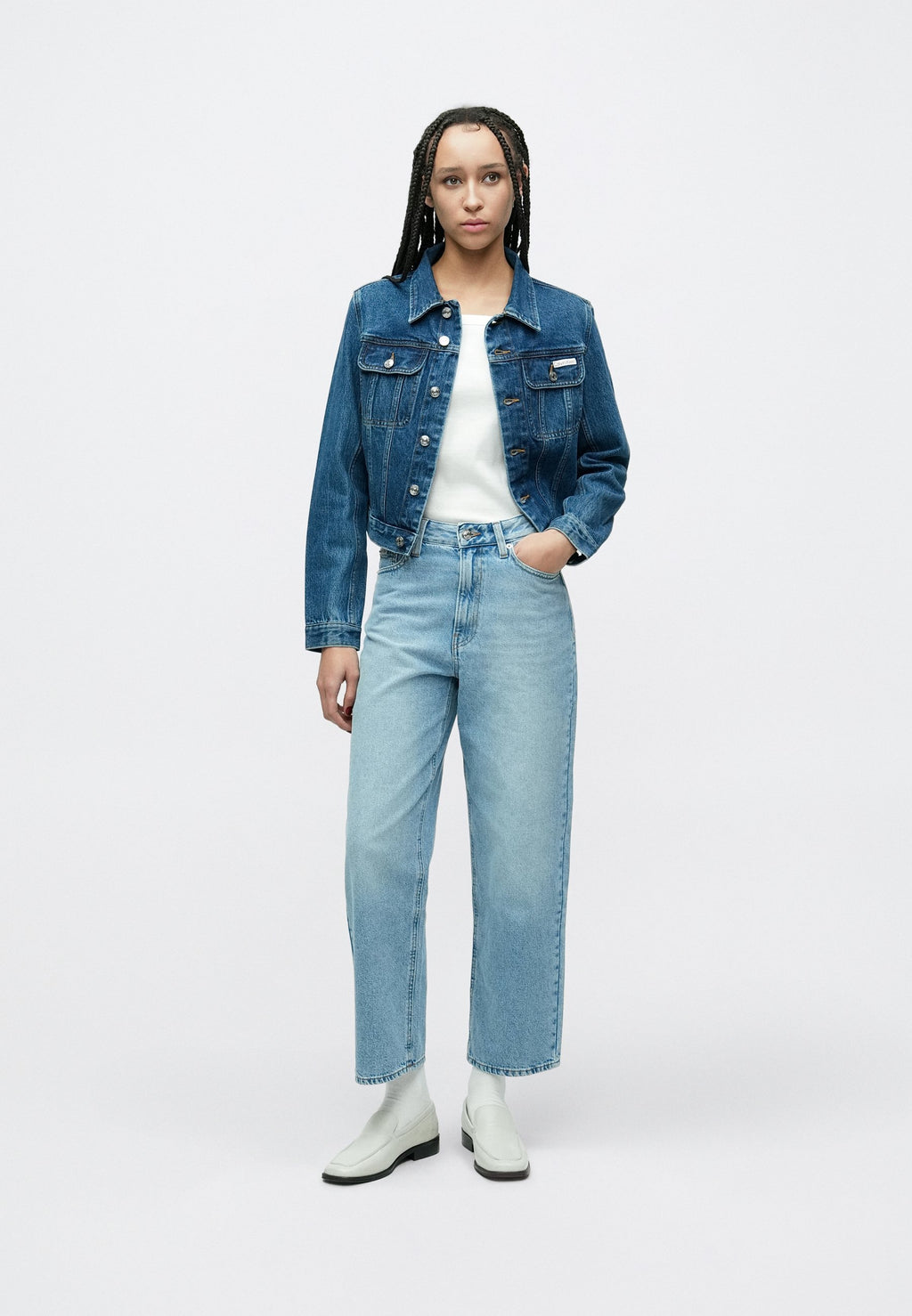 CROPPED JACKET  - Denim jacket - indigo park