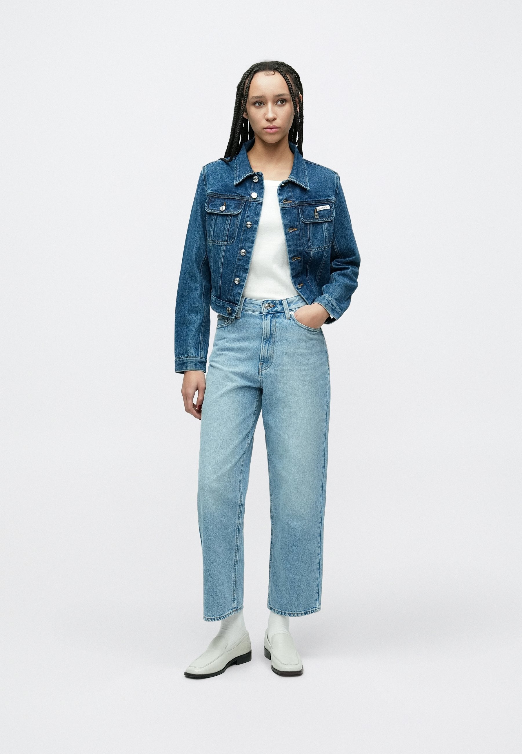 CROPPED JACKET  - Denim jacket - indigo park
