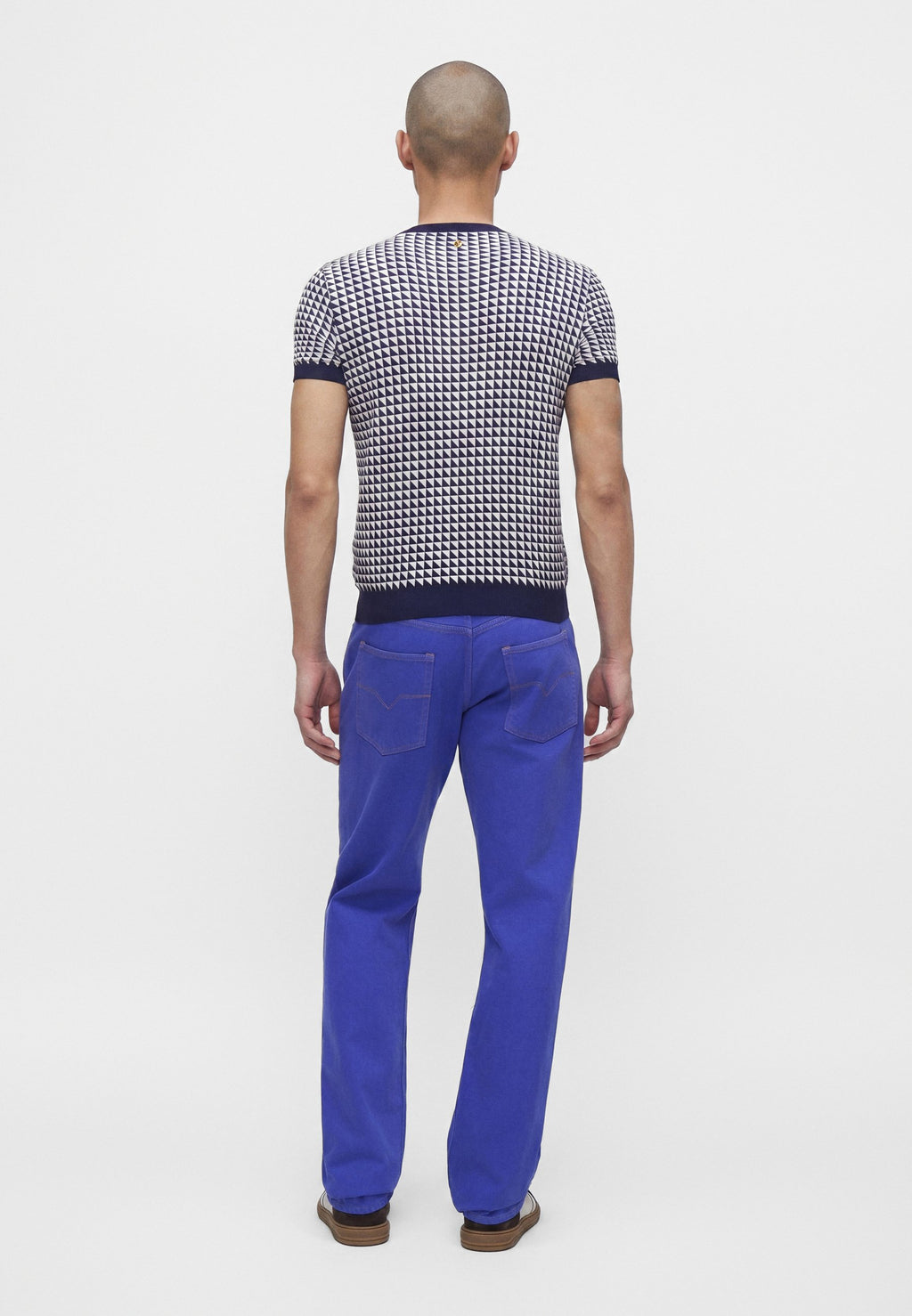 TRIANGLES  - Print T-shirt - navy/white