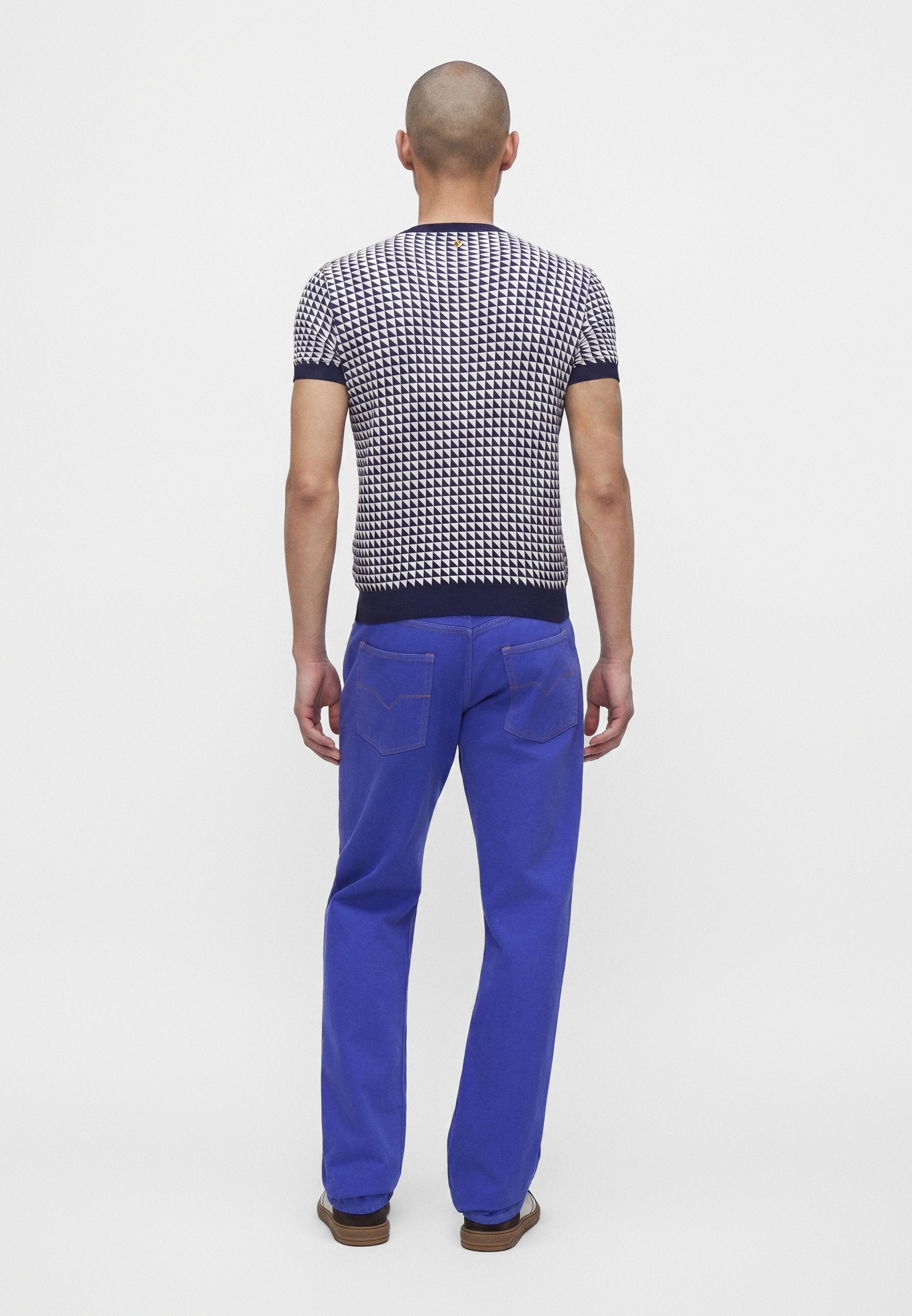 TRIANGLES  - Print T-shirt - navy/white