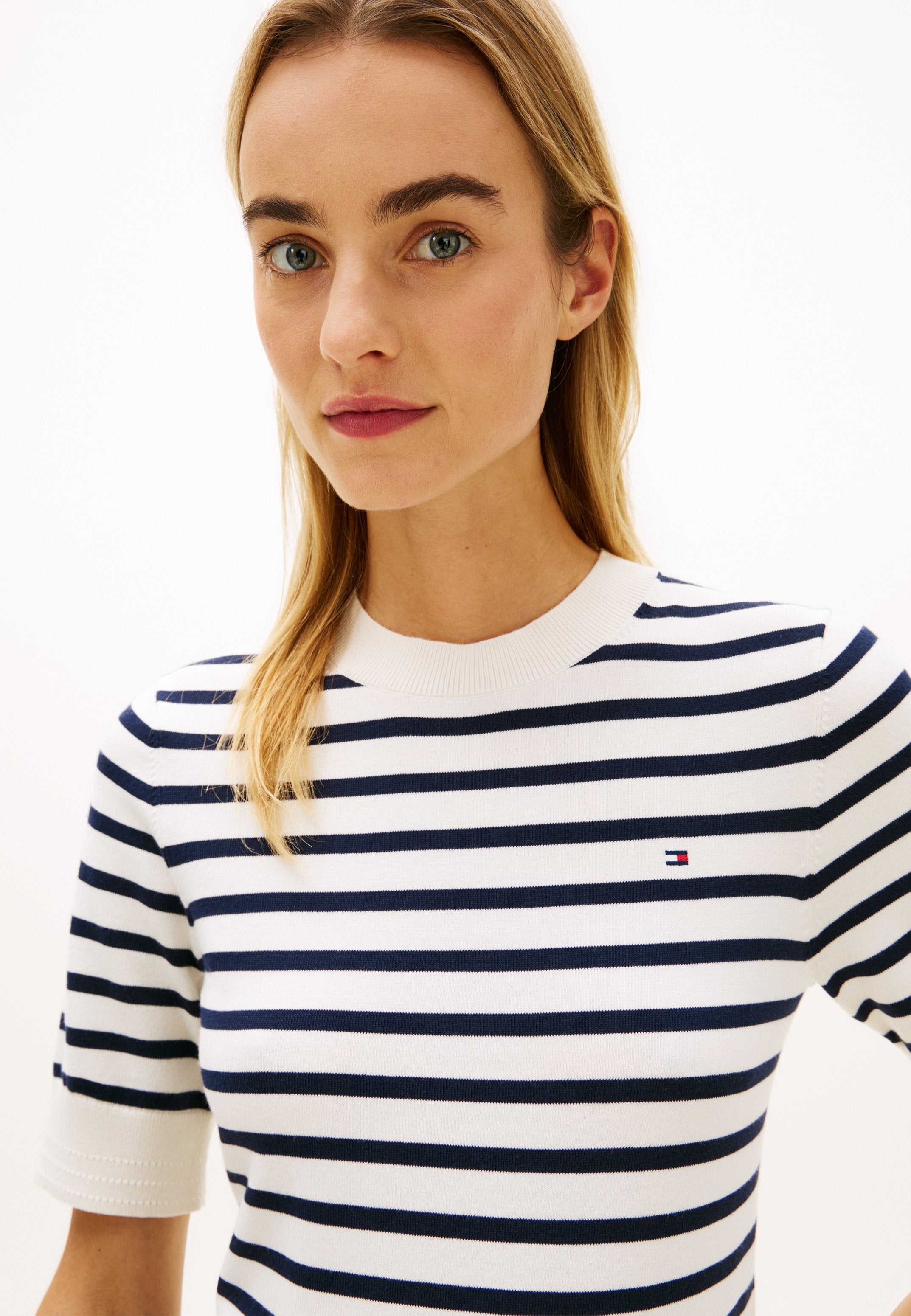 FINE - Print T-shirt - ivory petal/dark navy