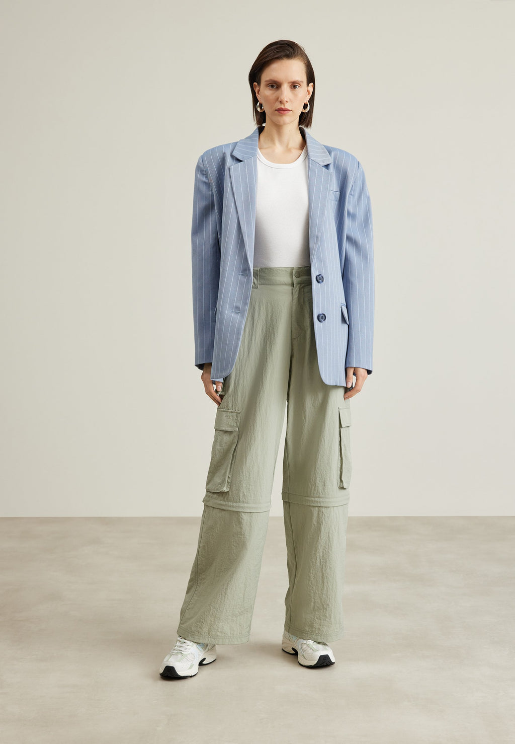 CLAIRE ZIP-OFF - Cargo trousers - faded willow