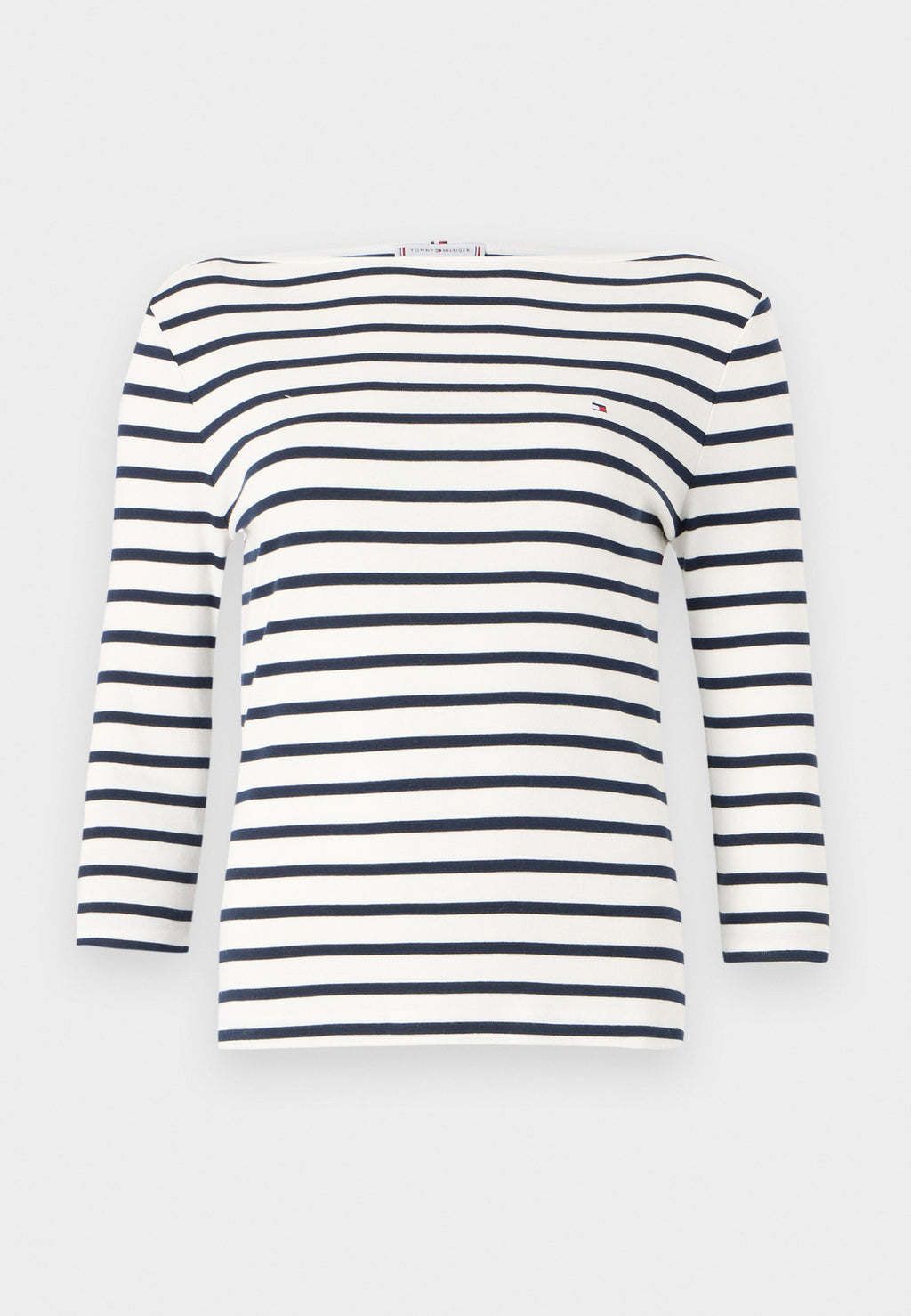 TEE SHIRT ENCOLURE BATEAU MANCHES TROIS-QUARTS - Top à manches longues - écru/bleu nuit