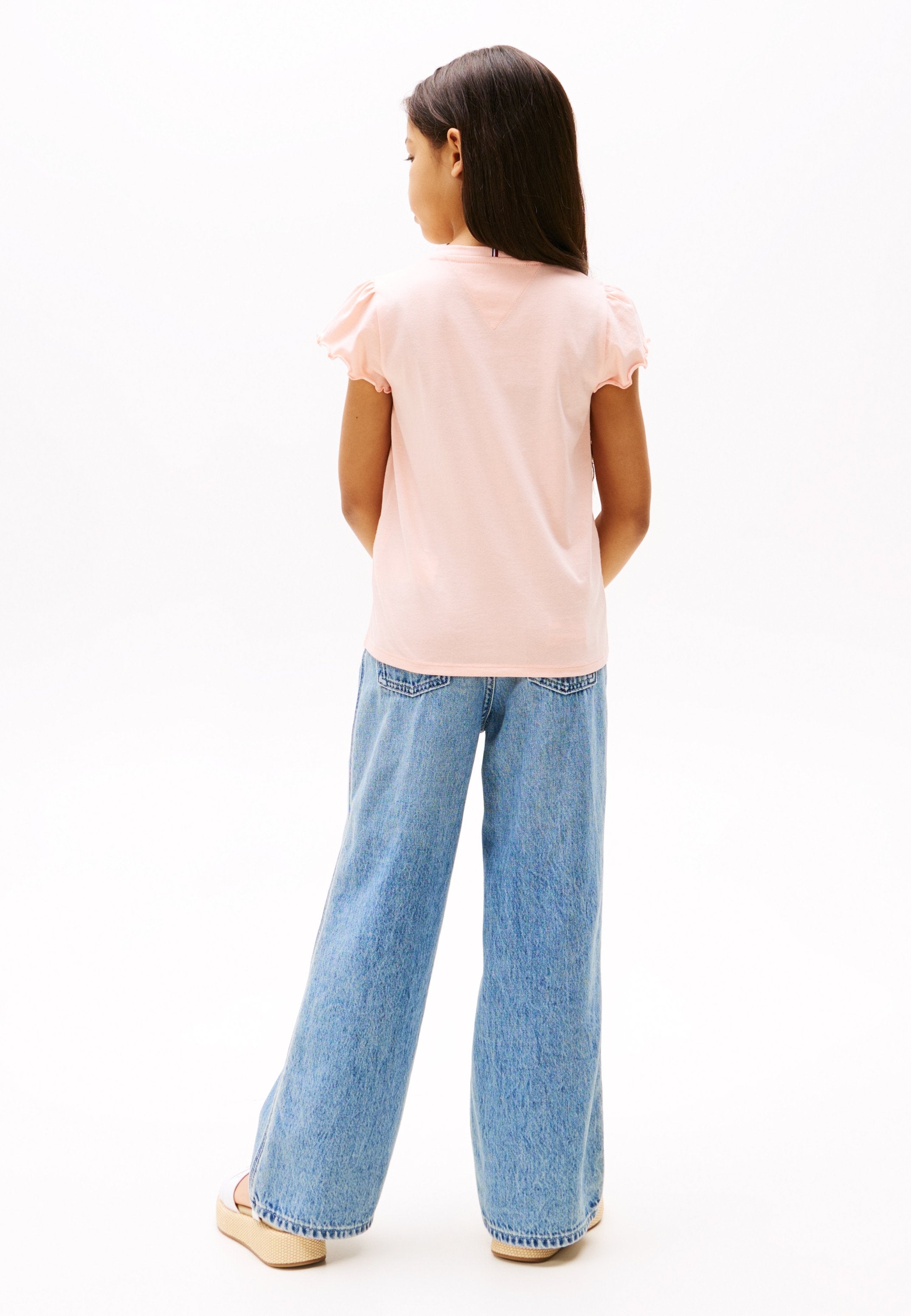 ESSENTIAL RUFFLE SLEEVE SLIM JERSEY T-SHIRT - Basic T-shirt - coral ice