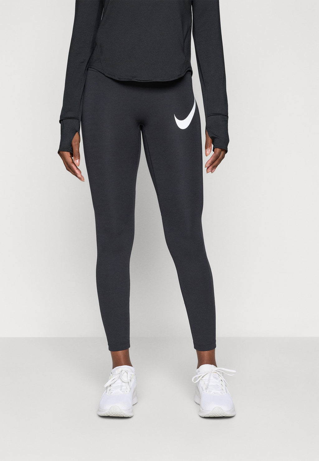TEMPO - Running tights - black/reflective silver-coloured/white