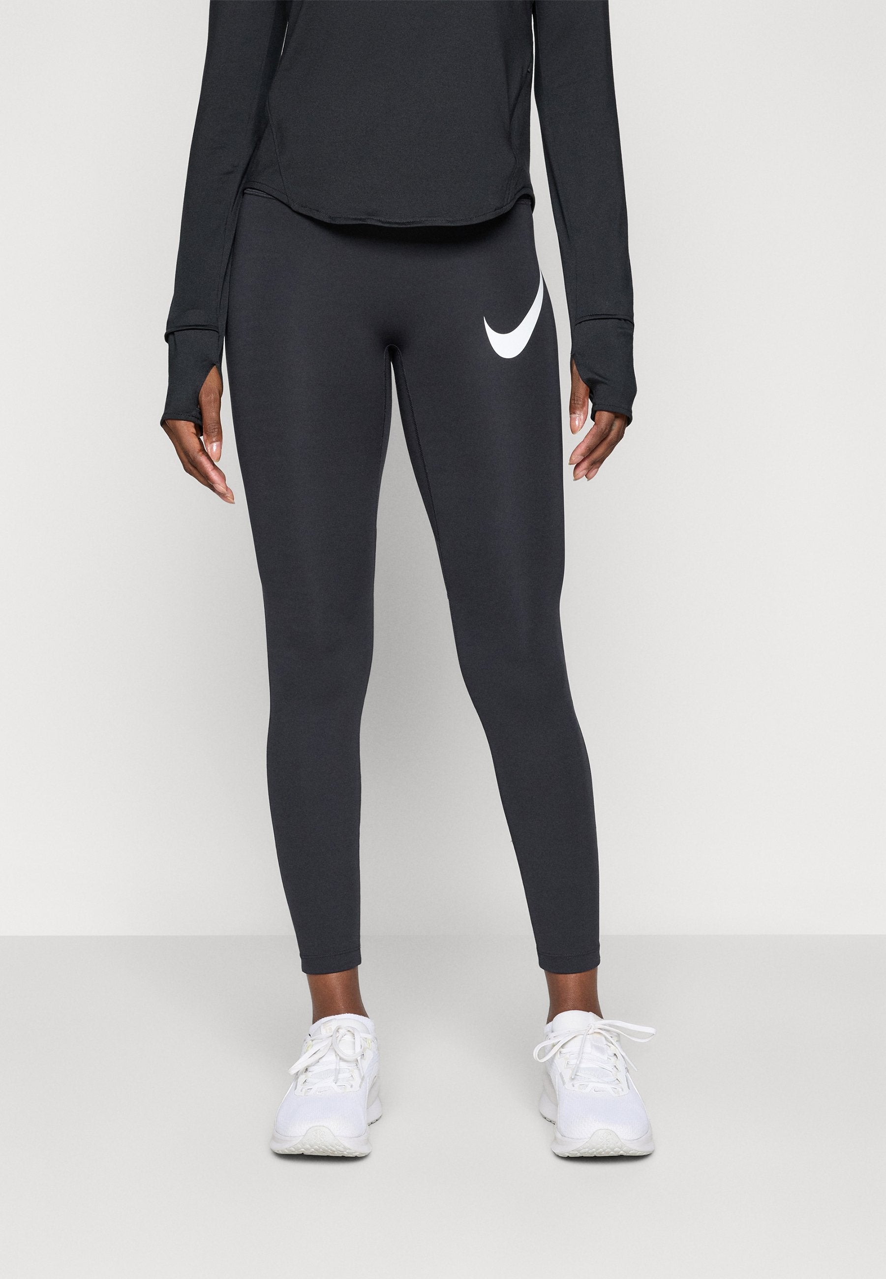TEMPO - Running tights - black/reflective silver-coloured/white