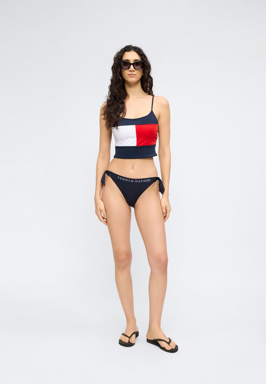 HAUT DE TANKINI COLOUR BLOCK SIGNATURE - Haut de bikini - bleu marine nuit profonde